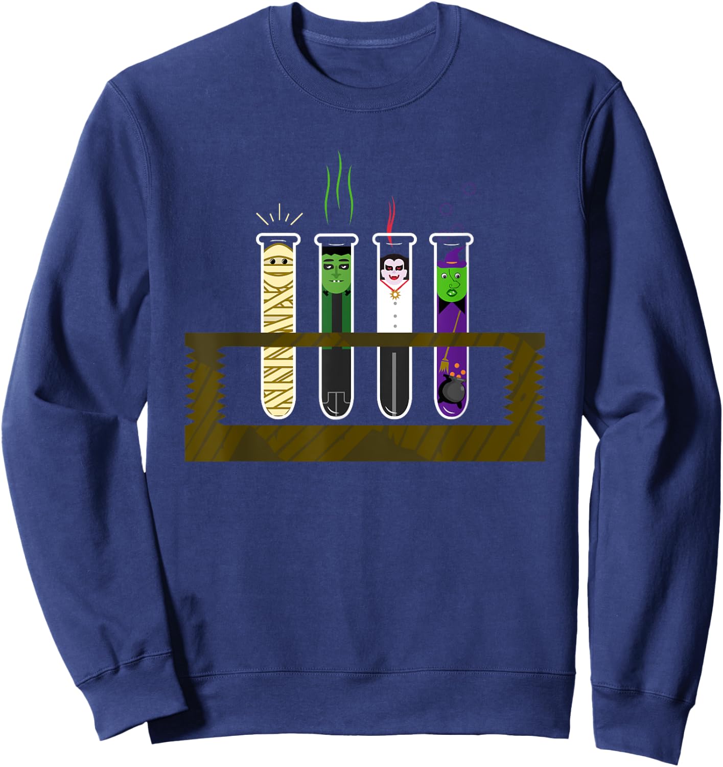 Halloween Funny Mad Scientist Test Tube Shirt Sweatshirt - Sweatshirt | Navy