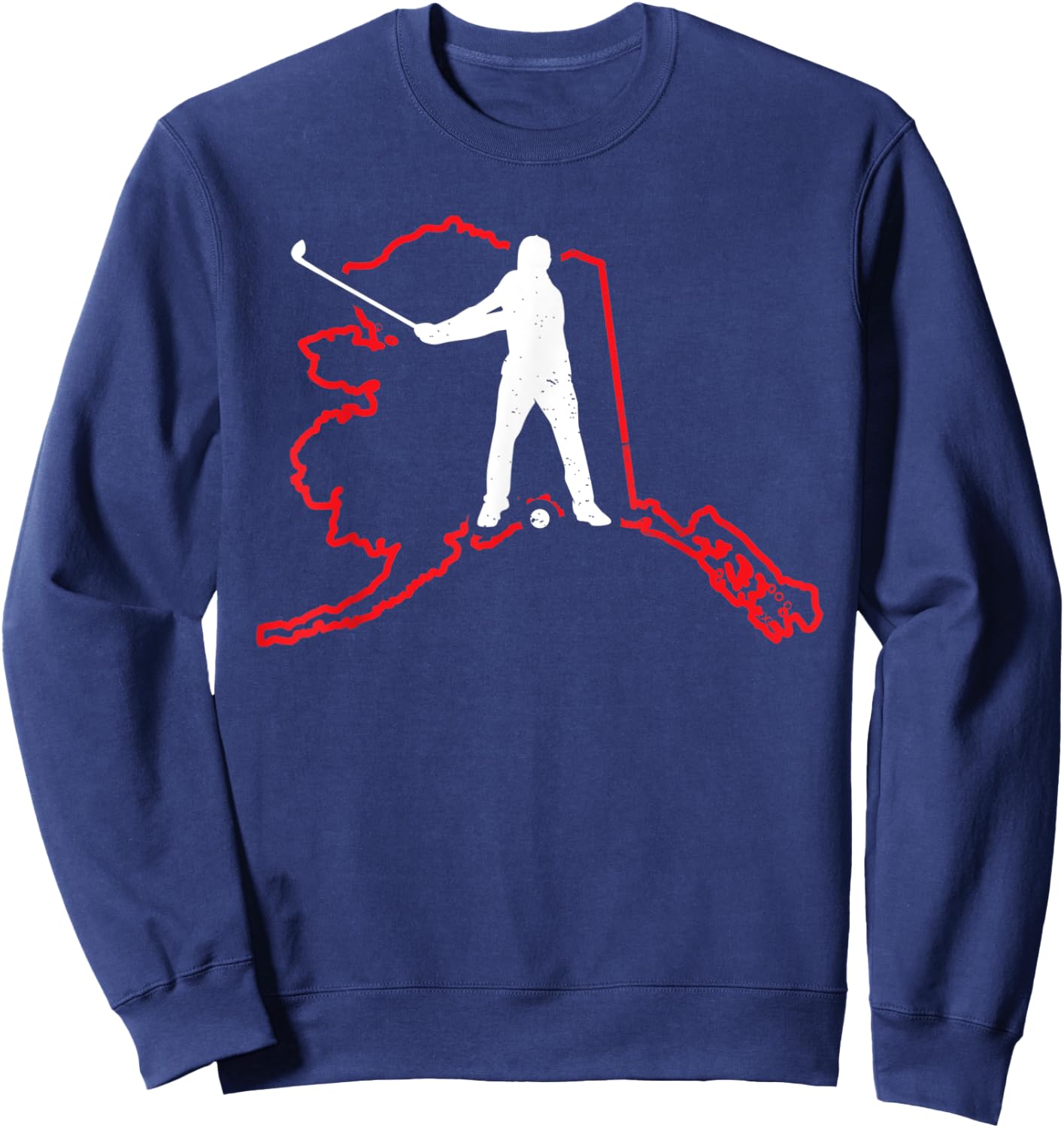 Alaska Golfer Alaska State Map Golf Player Lover Golfing Sweatshirt - Sweatshirt | Navy