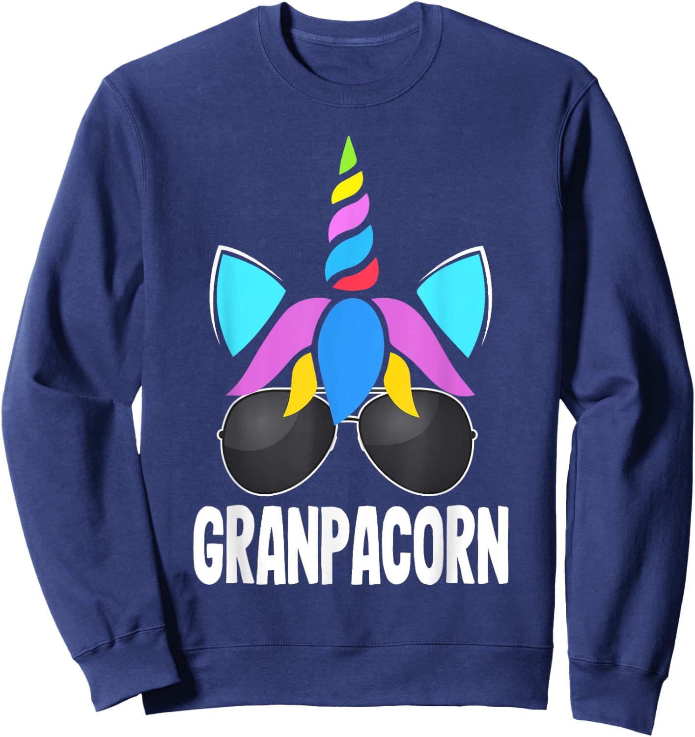 Grandpacorn Funny Unicorn Grandpa Father's Day Sweatshirt - Sweatshirt | Navy