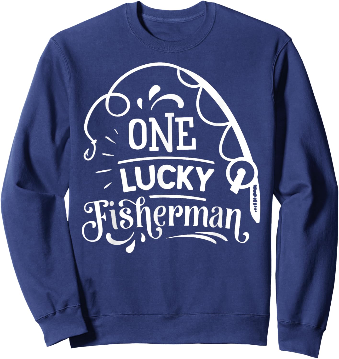 Matching Couples Fishing Him & Her - -Adults Black Short Sleeve - Fishing Couples - Small - Nature, Wedding Occasion Sweatshirt - Sweatshirt | Navy