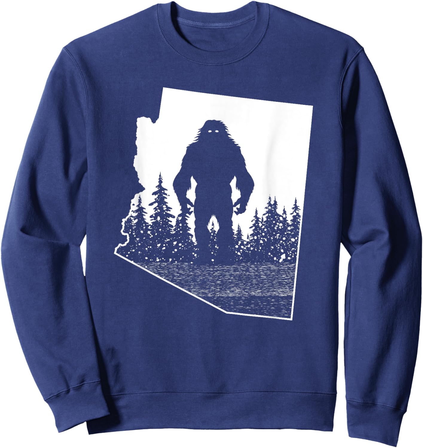 Arizona Bigfoot Nature State Pride Cool Sasquatch Silhouette Sweatshirt - Sweatshirt | Navy