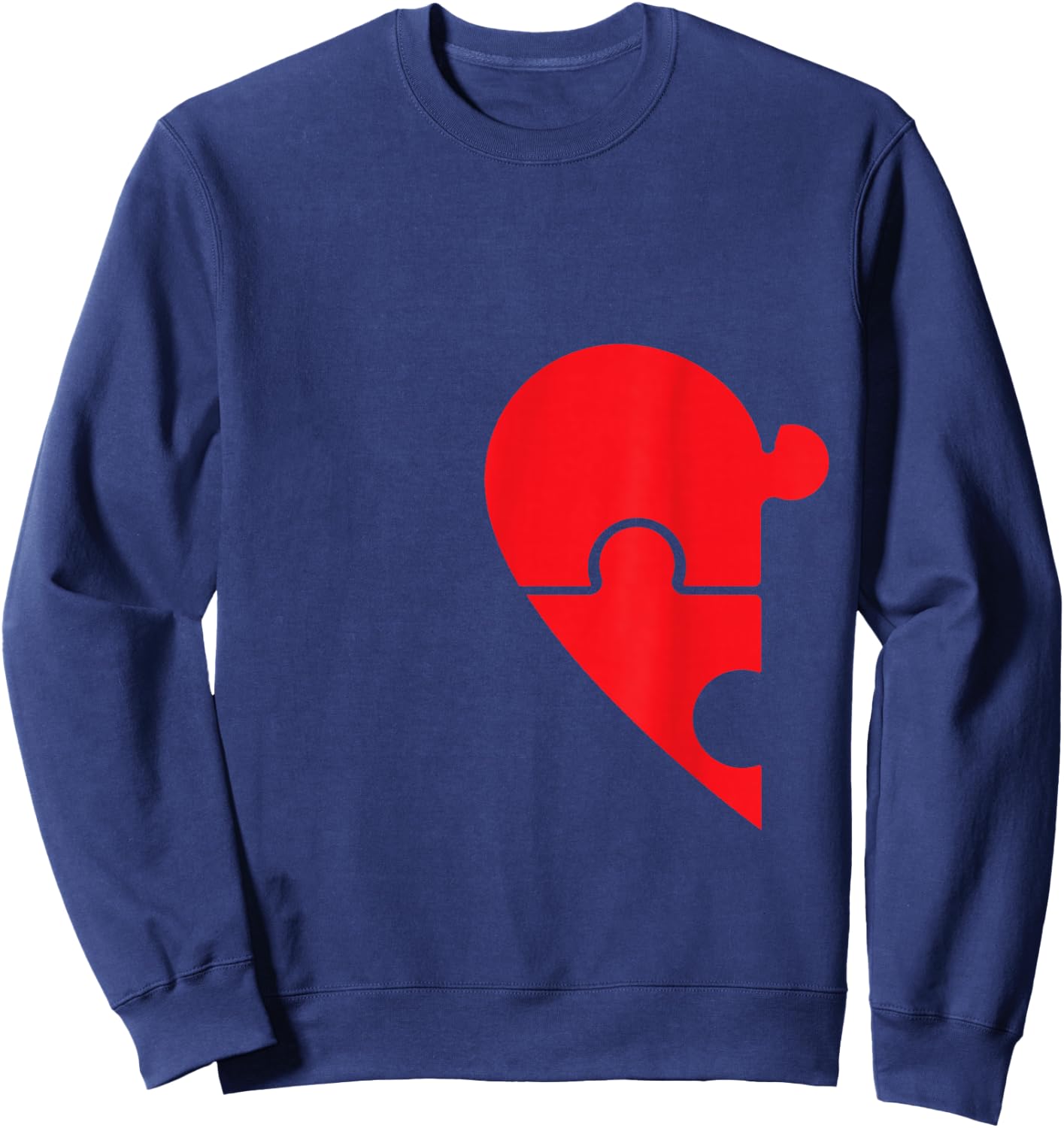 Half Heart Left Hand Side Love Couple Camisa Pareja Ropa Sweatshirt - Sweatshirt | Navy