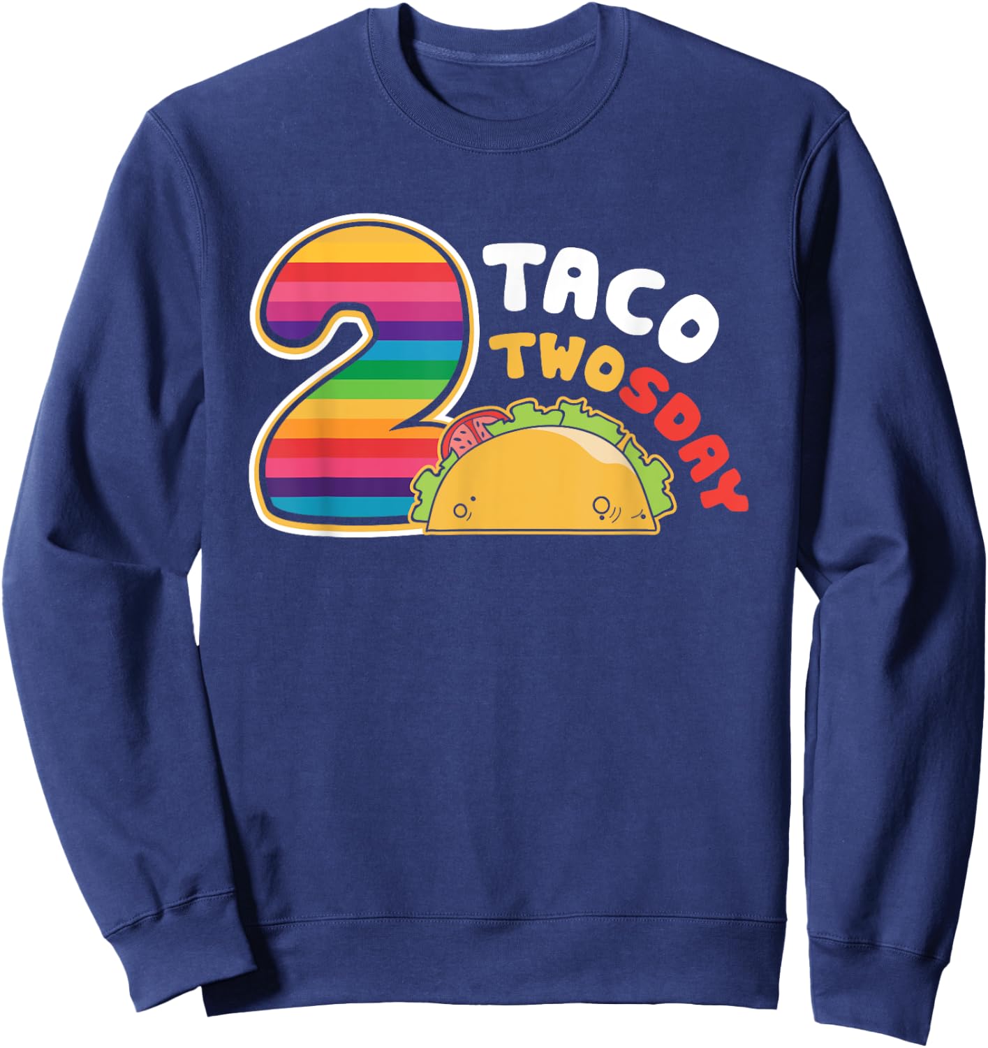 Taco Twosday 2nd Birthday Gift Kids Boy Girl Sweatshirt - Sweatshirt | Navy
