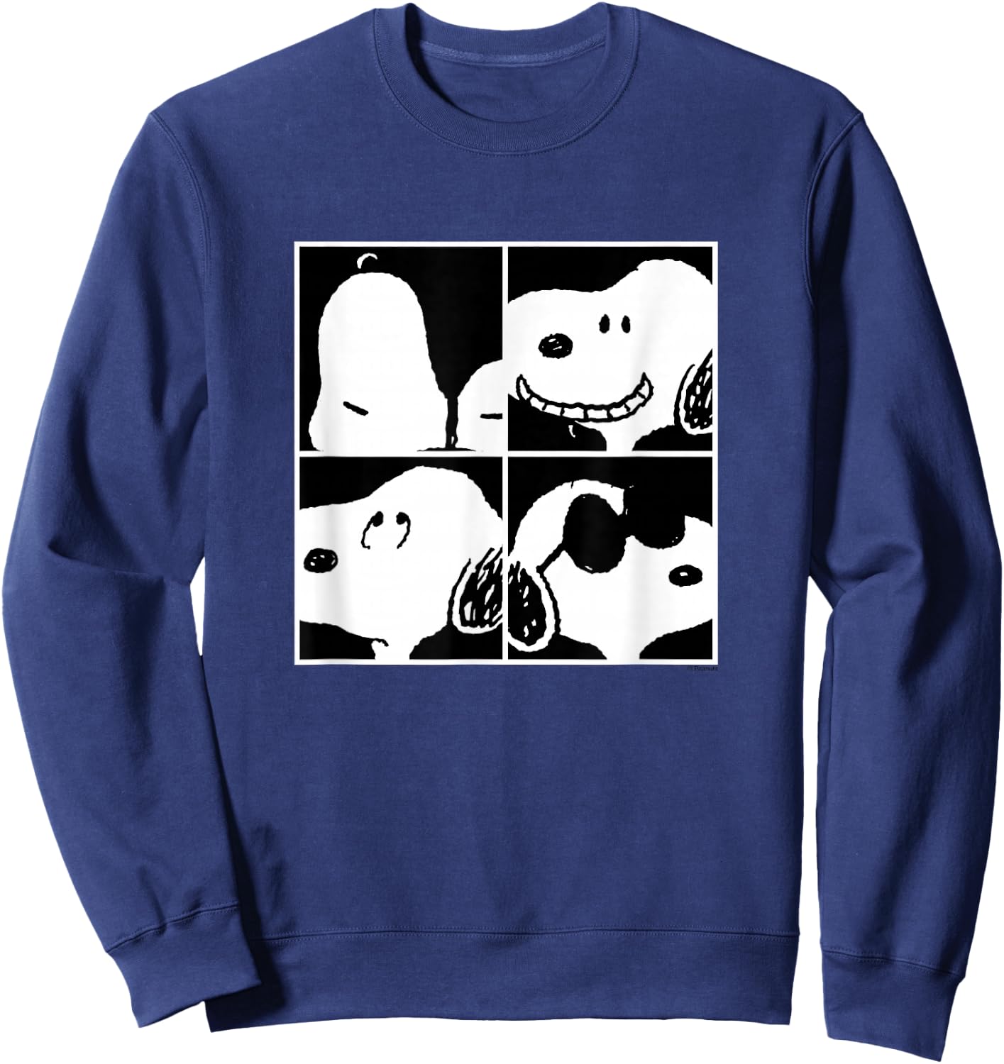 Peanuts - Snoopy Faces Square Grid Sweatshirt - Sweatshirt | Navy
