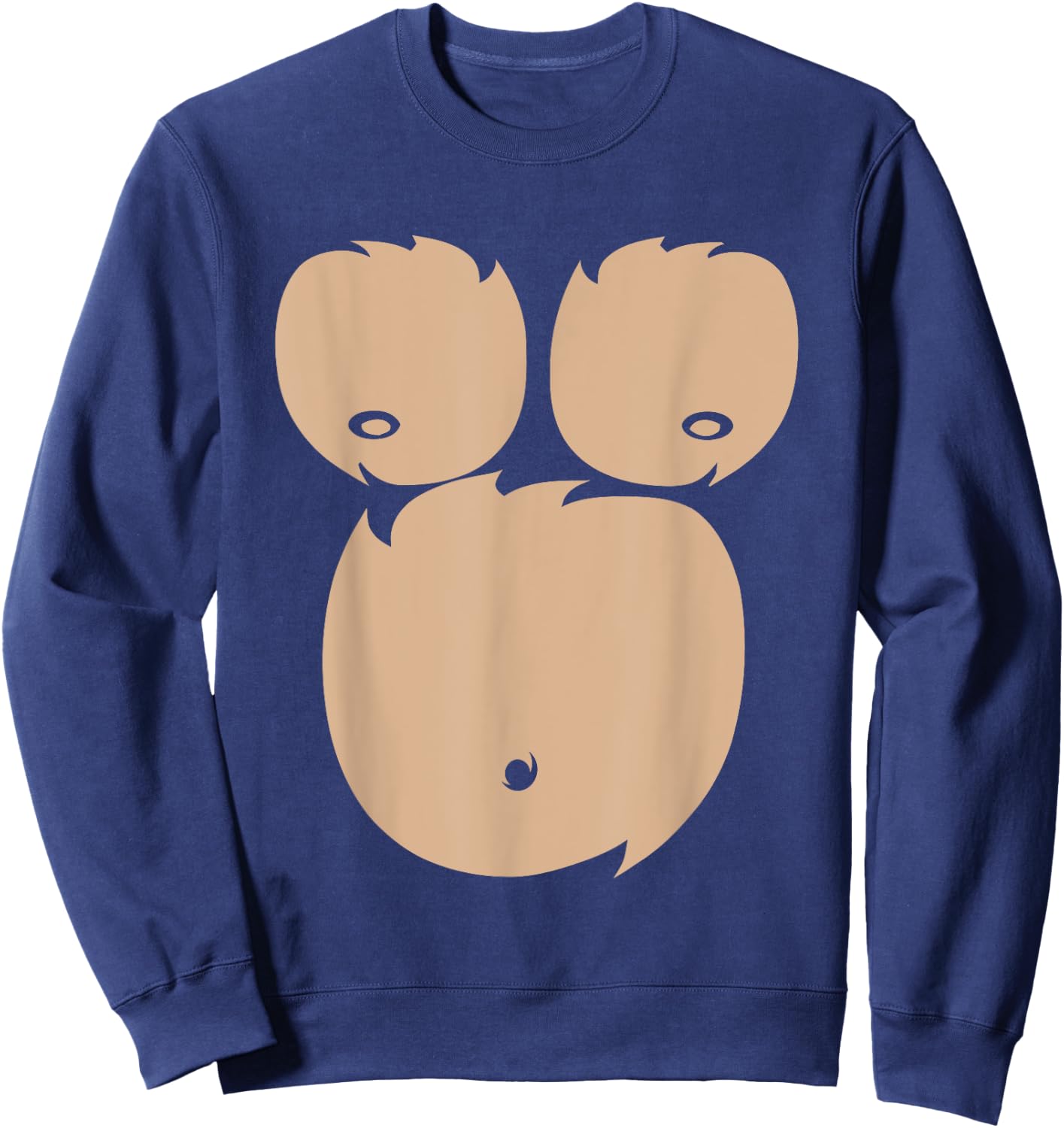 Monkey Chest Funny Easy Halloween Costume Sweatshirt - Sweatshirt | Navy
