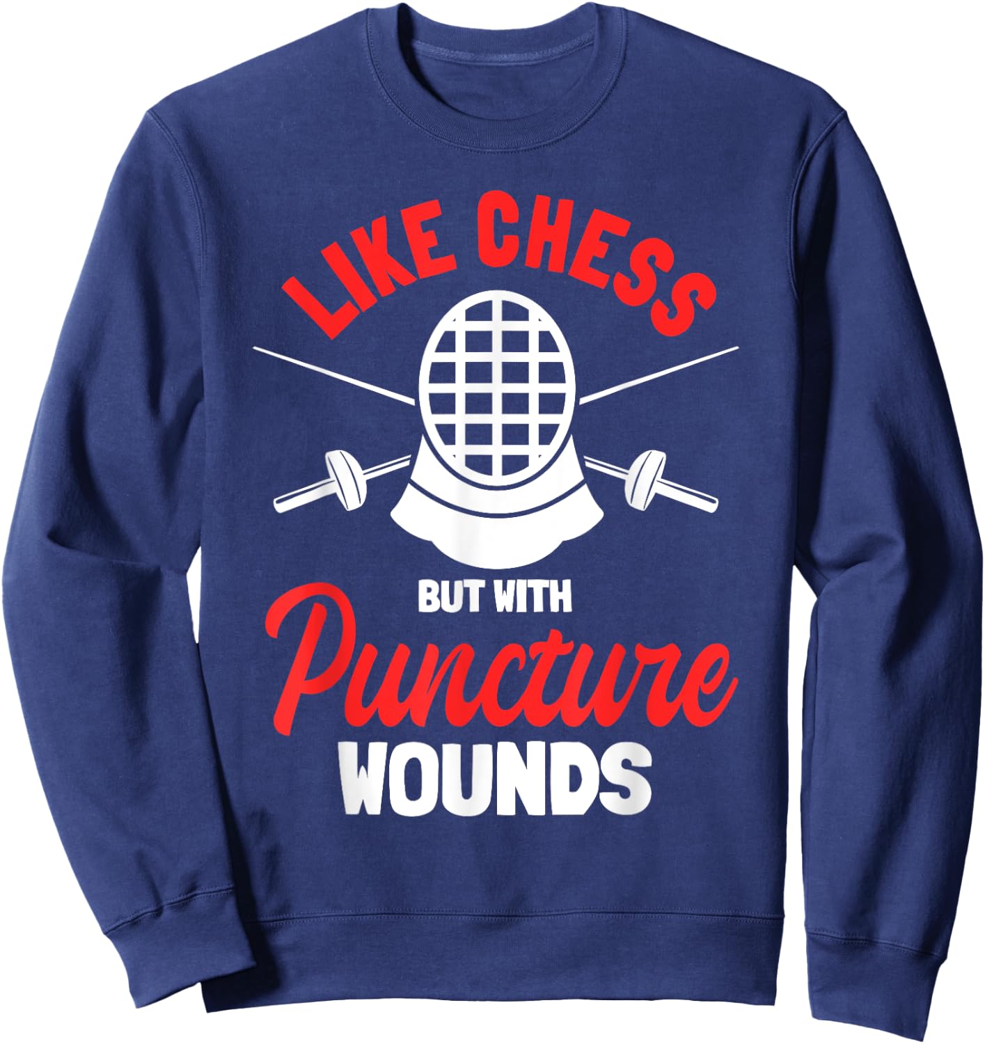 Fencing Combat Sport Foil Epee Fence Sabre Sword Fencer Sweatshirt - Sweatshirt | Navy