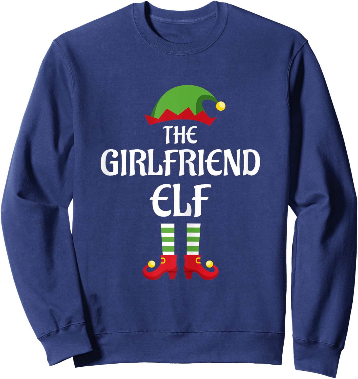 Girlfriend Elf Family Matching Group Christmas Sweatshirt - Sweatshirt | Navy