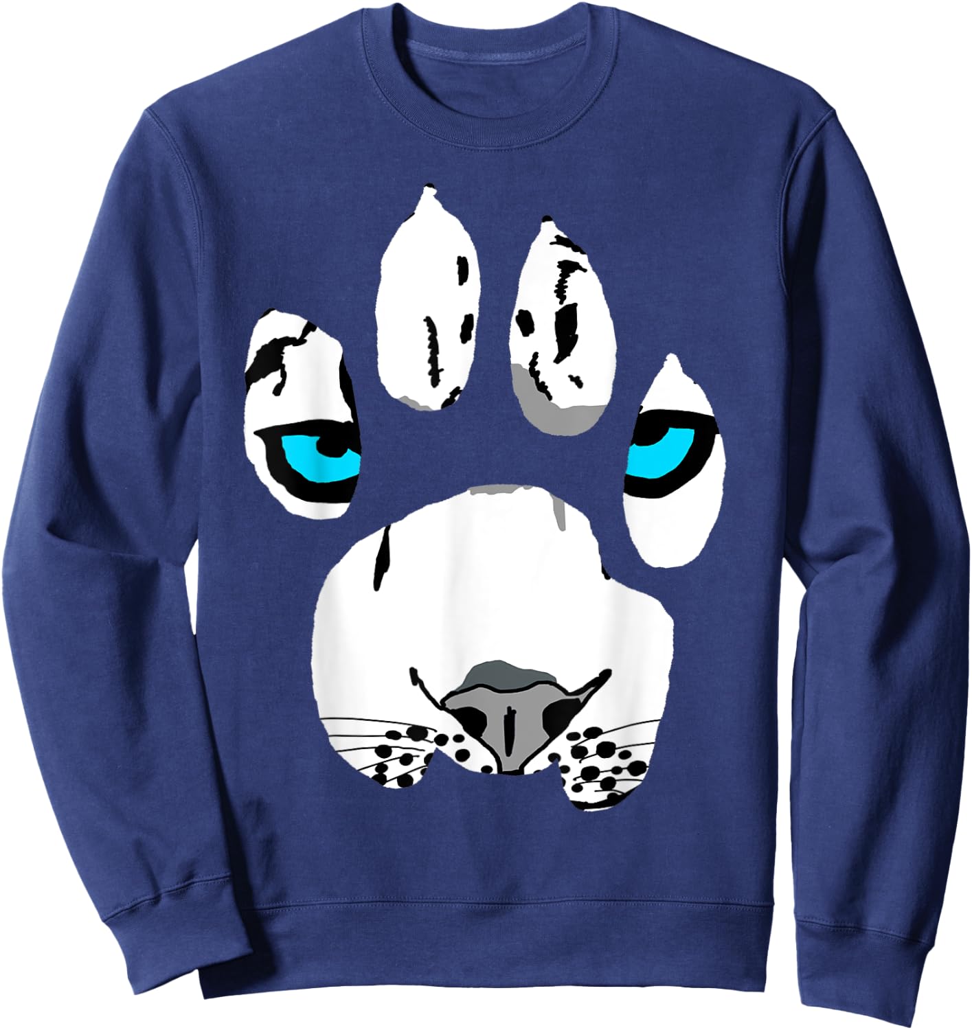 Snow Leopard Paw Claws Wildcat Feline Big Cat Tiger Women Kids Sweatshirt - Sweatshirt | Navy