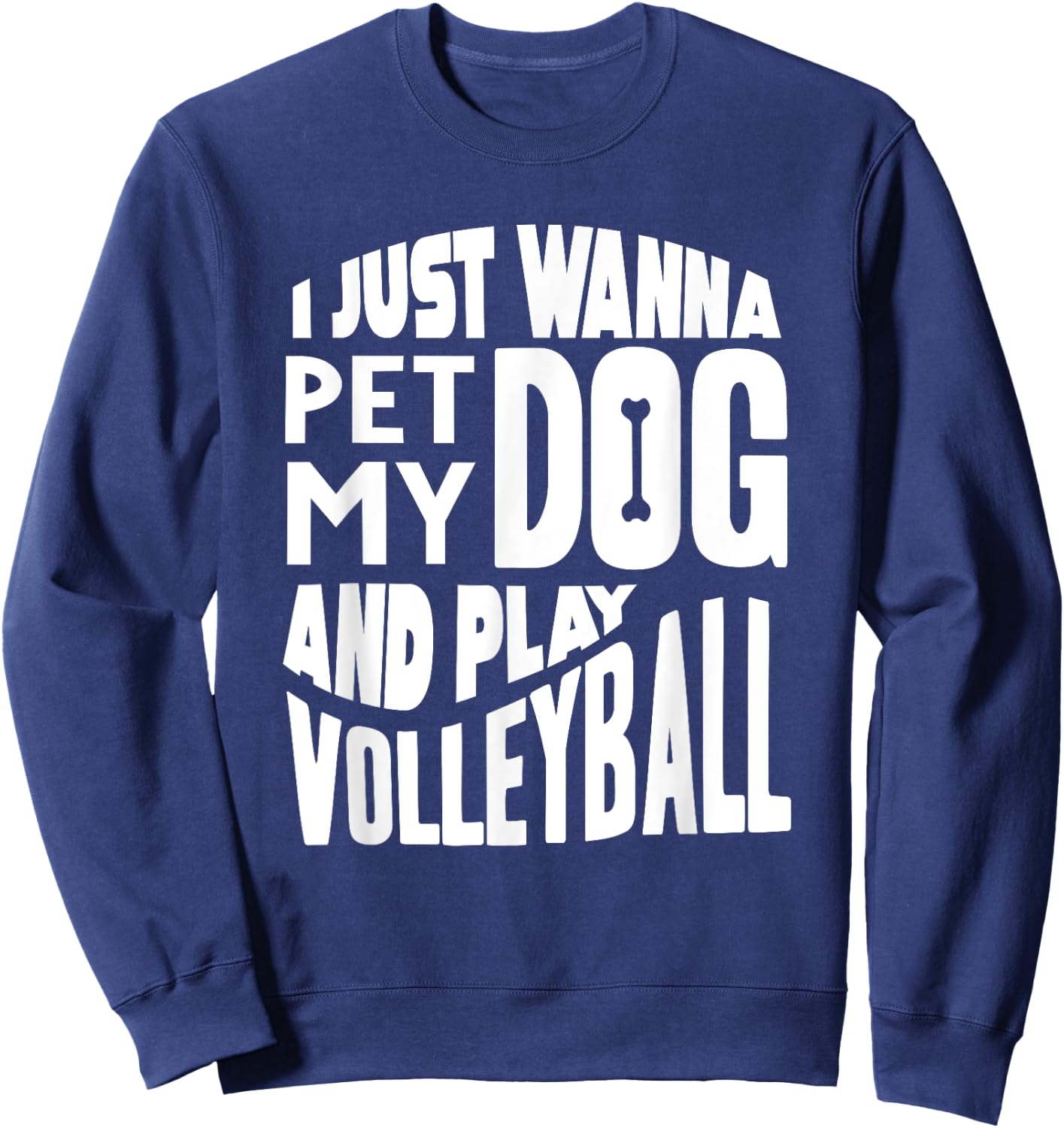 Volleyball Player Shirt Men Women Volleyball and Dog Lover Sweatshirt - Sweatshirt | Navy