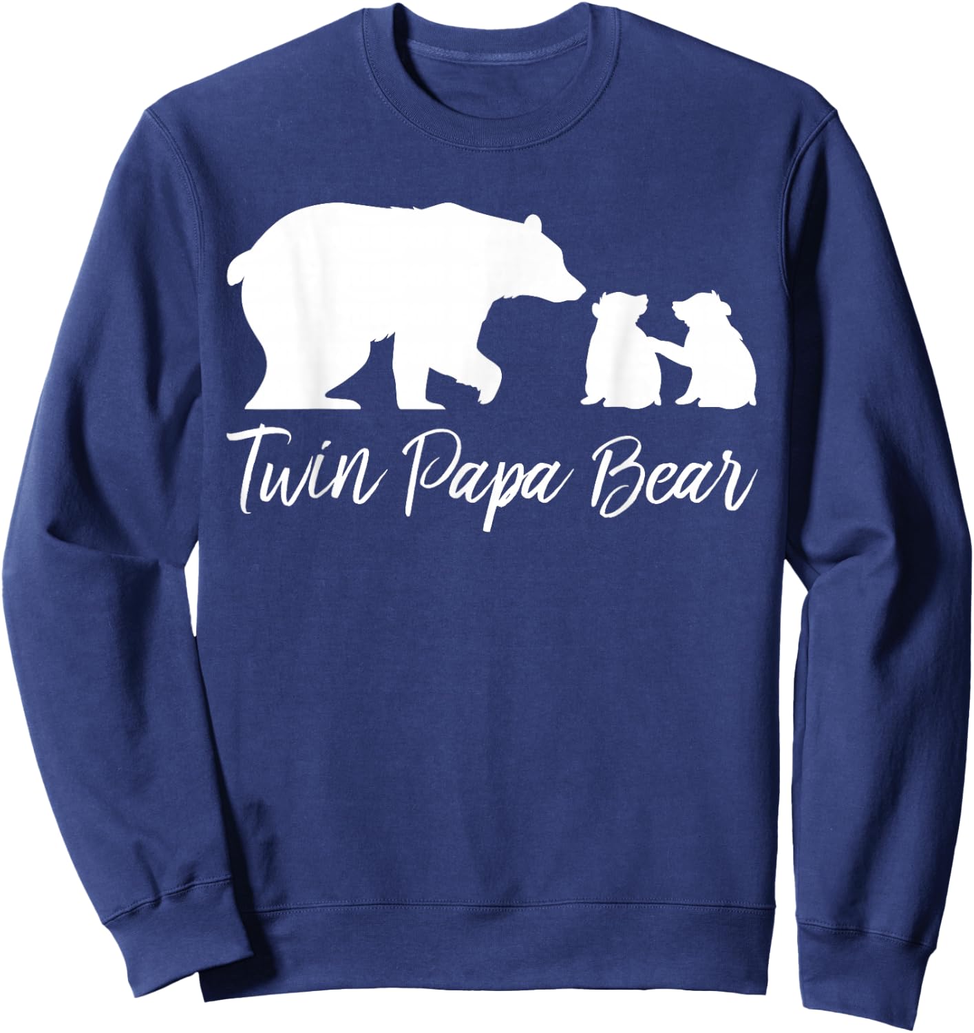 Twin Papa Bear With Two Baby Cubs Sweatshirt - Sweatshirt | Navy