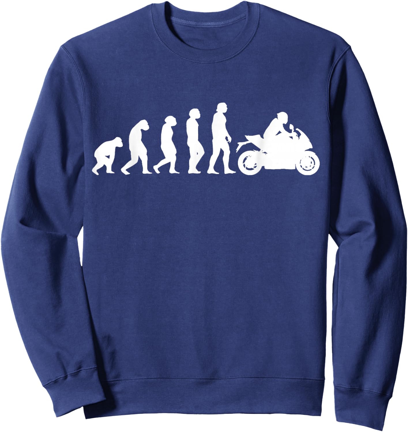 Motorcycle Evolution Funny Racing Sport Street Bike Biker Sweatshirt - Sweatshirt | Navy