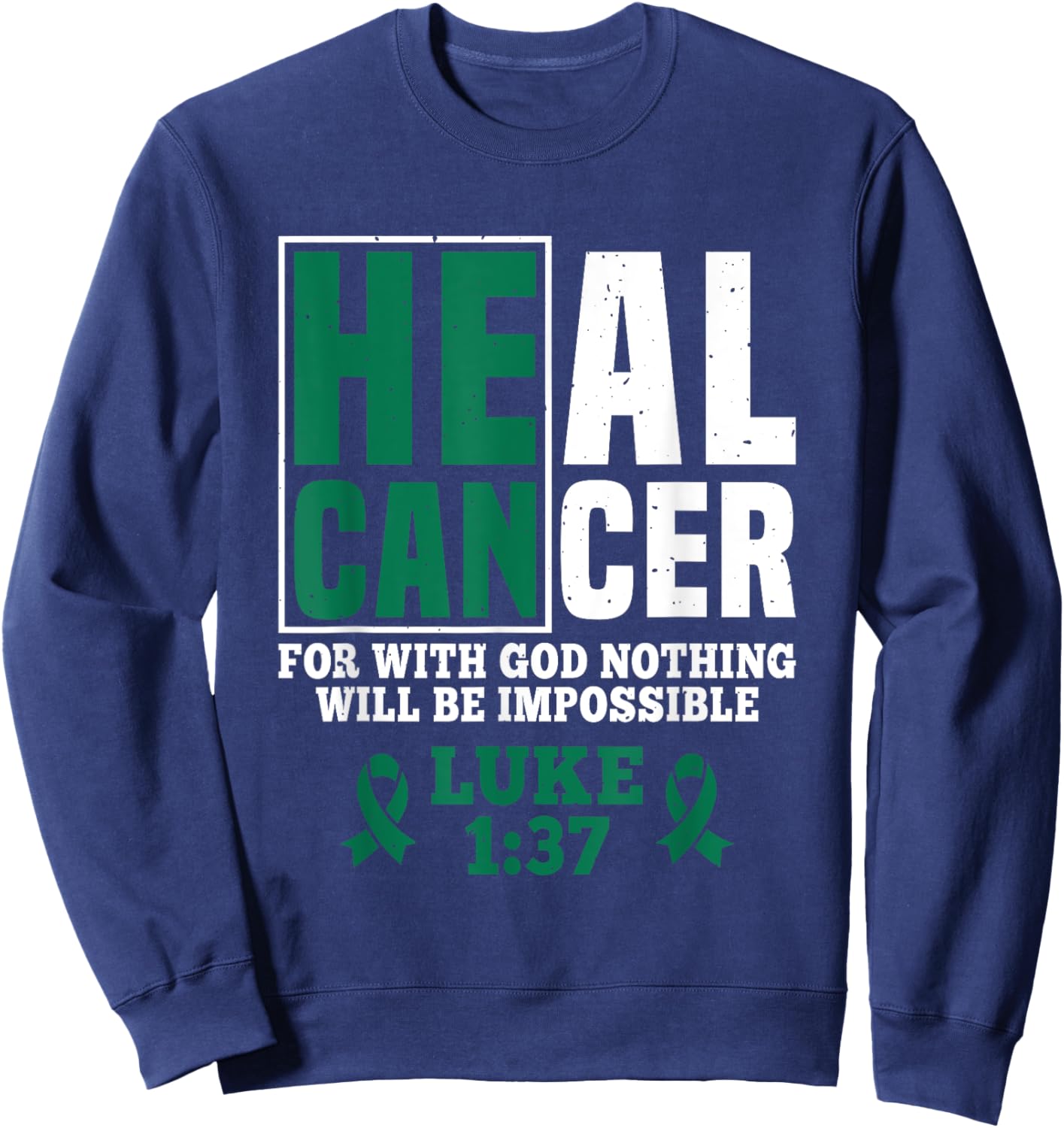 My God is Stronger Than Liver Cancer Survivor Sweatshirt - Sweatshirt | Navy