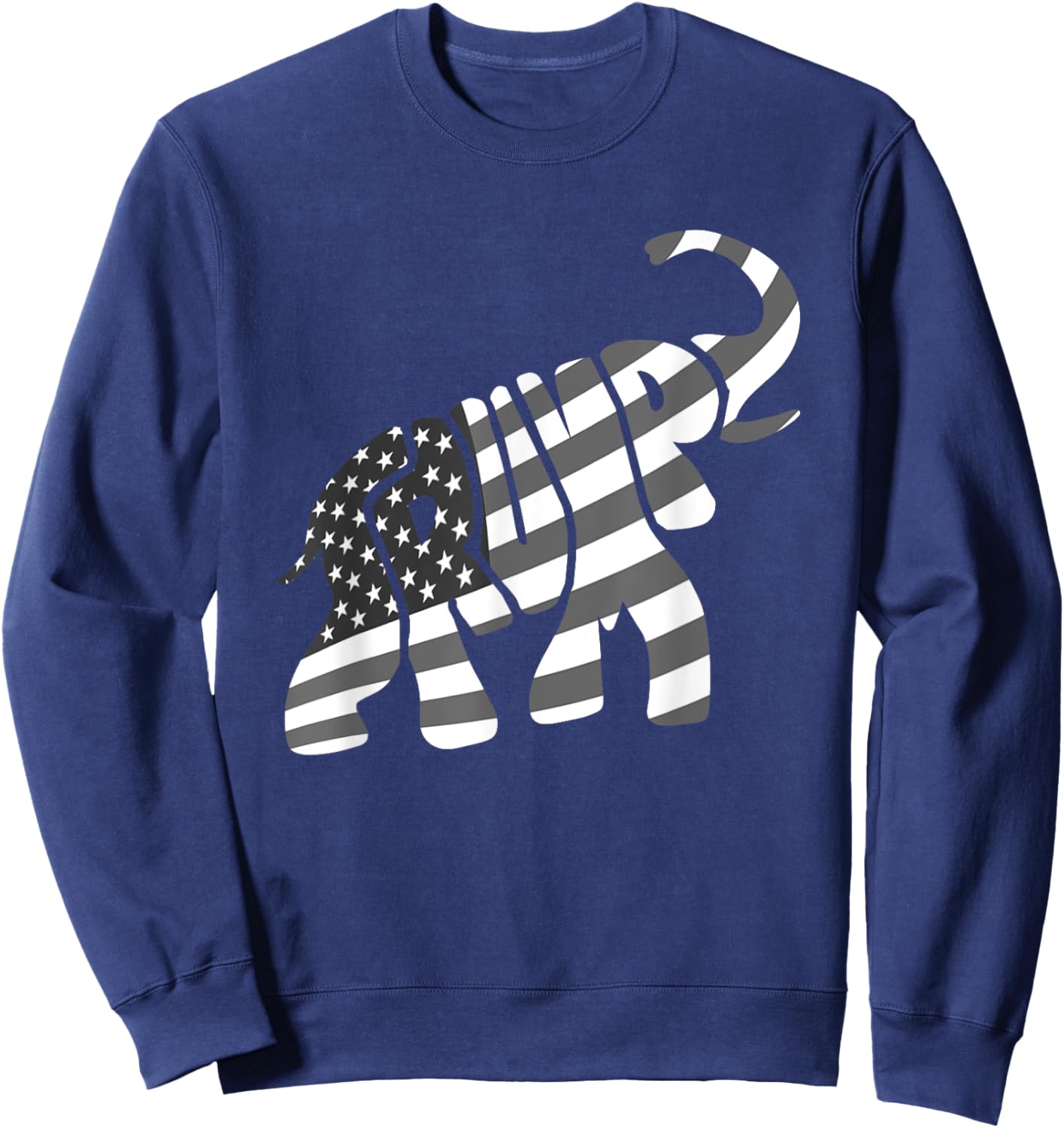 Cute Trump Gift | Proud American Flag Elephant Women Sweatshirt - Sweatshirt | Navy