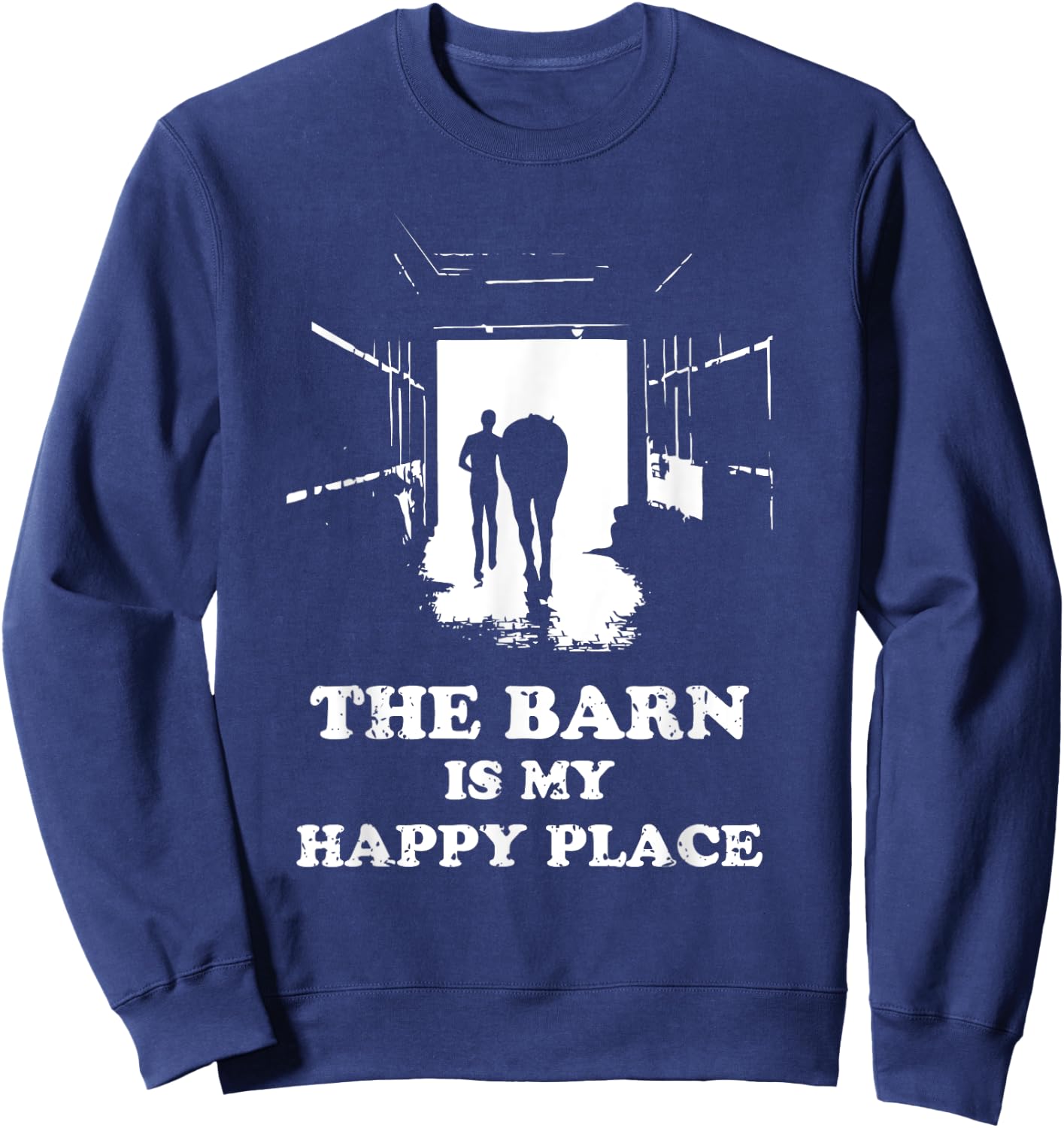 The Barn Is My Happy Place Horse Lover Men Kids Sweatshirt - Sweatshirt | Navy