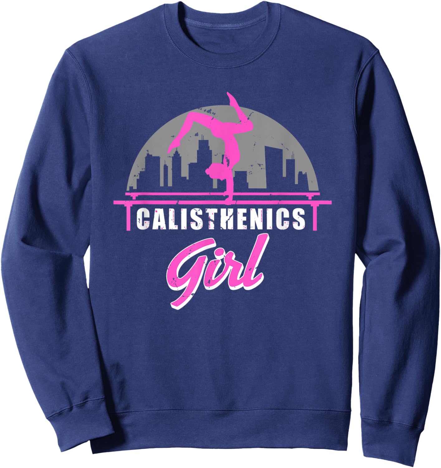 Calisthenics Girl Street Workout Handstand Strong Woman Sweatshirt - Sweatshirt | Navy