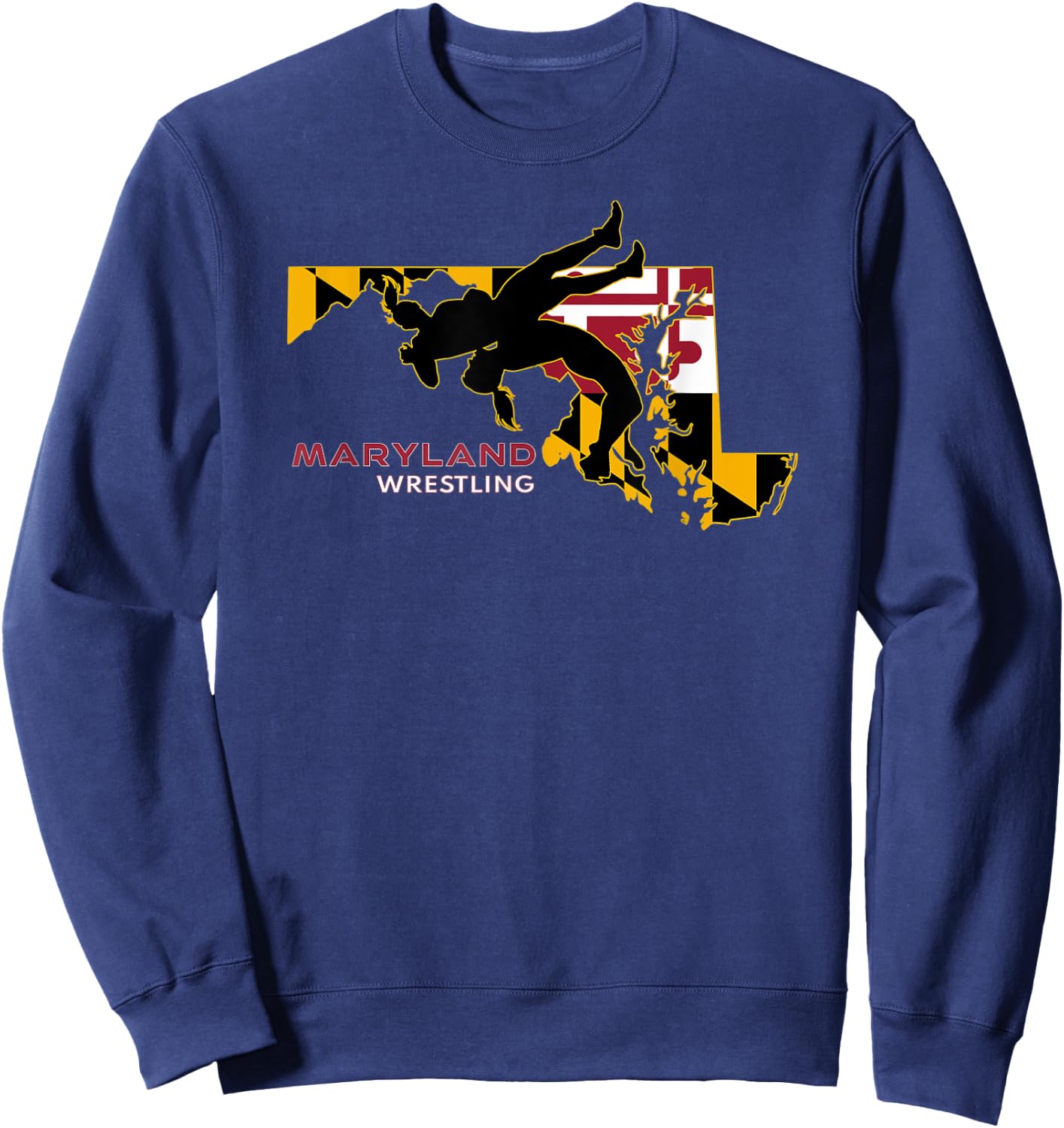 Maryland High School Girls Wrestling Marylander State Flag Sweatshirt - Sweatshirt | Navy