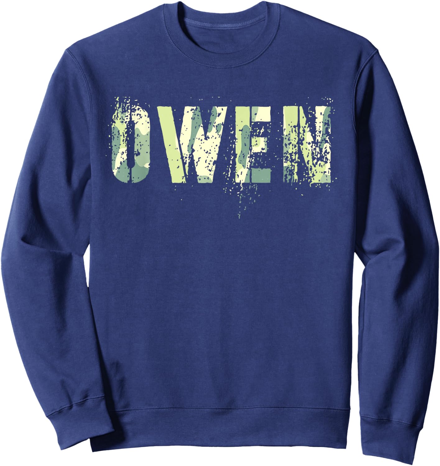 Personalized Name OWEN Camo Boy Military Birthday Father Son Sweatshirt - Sweatshirt | Navy