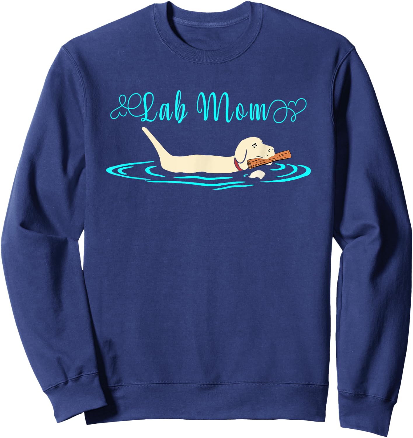 Lab Mom Yellow Labrador Retriever - Lab Dog Lover Men Women Girls Kids Sweatshirt - Sweatshirt | Navy