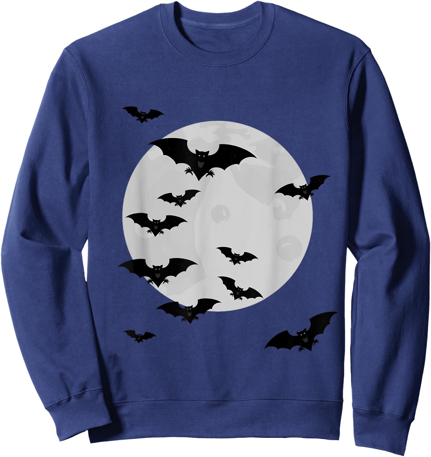 Flying Bats Moon Creepy Gothic Halloween Costume Sweatshirt - Sweatshirt | Navy