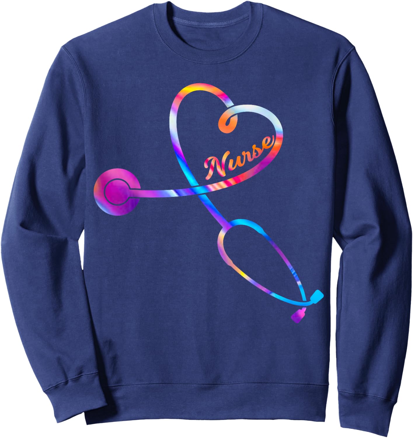 Nurse Stethoscope Heartbeat EKG Nursing Student Graduation Sweatshirt - Sweatshirt | Navy