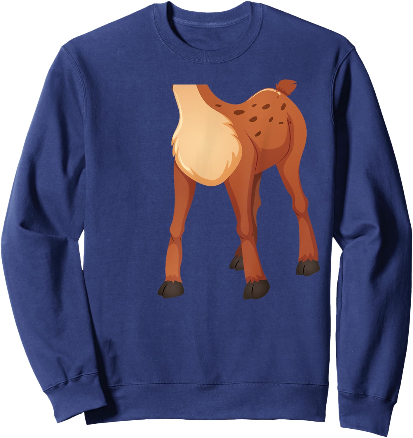 Headless Deer Lazy DIY Halloween Costume Funny Animal Body Sweatshirt - Sweatshirt | Navy