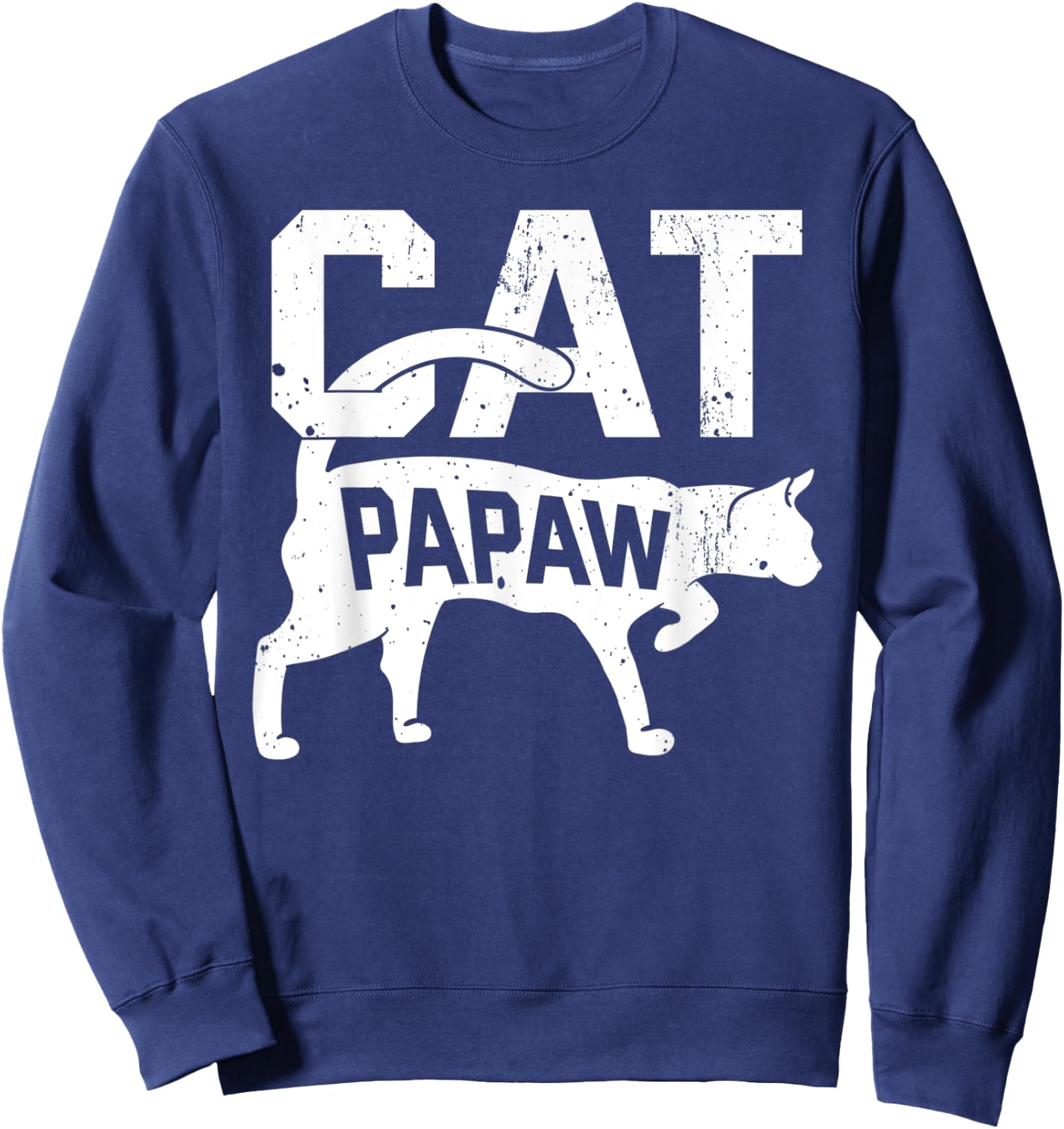 Cat Papaw Kitten Pet Owner Meow Father's Day Sweatshirt - Sweatshirt | Navy