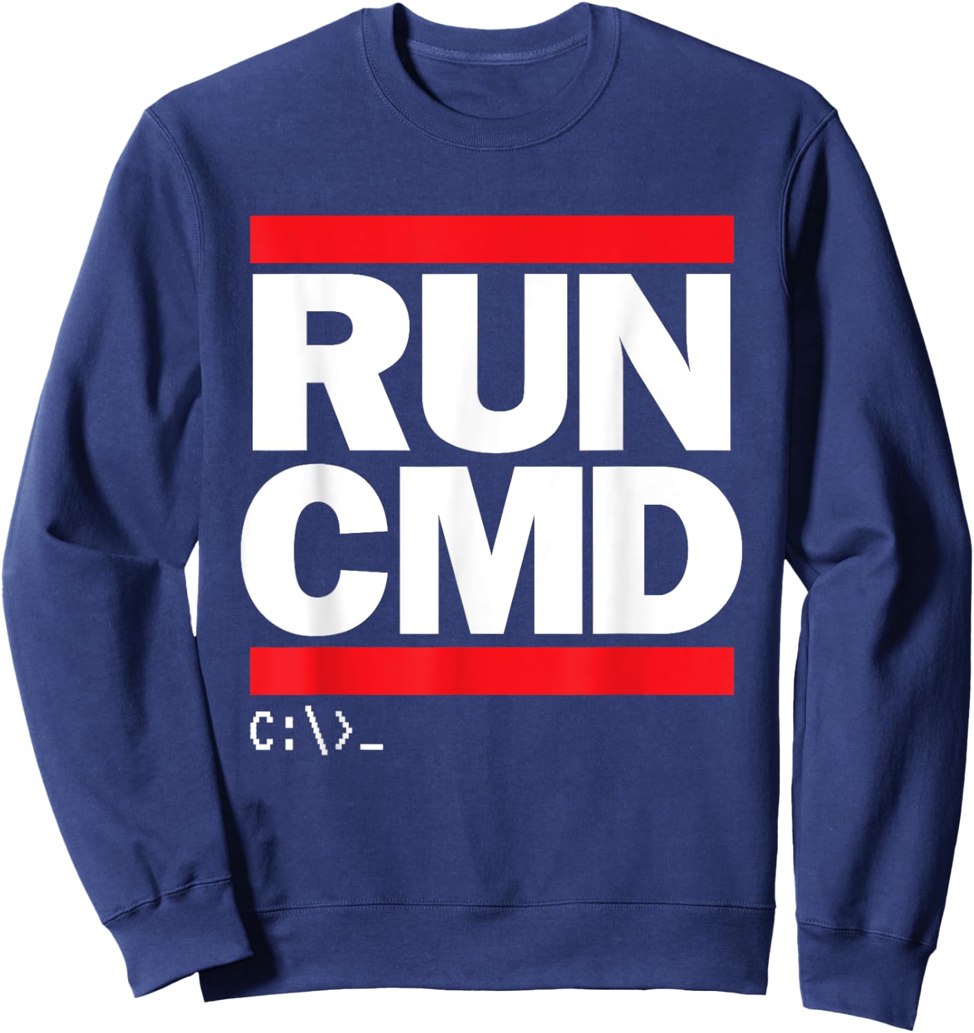 RUN CMD Funny Programmer Sweatshirt - Sweatshirt | Navy