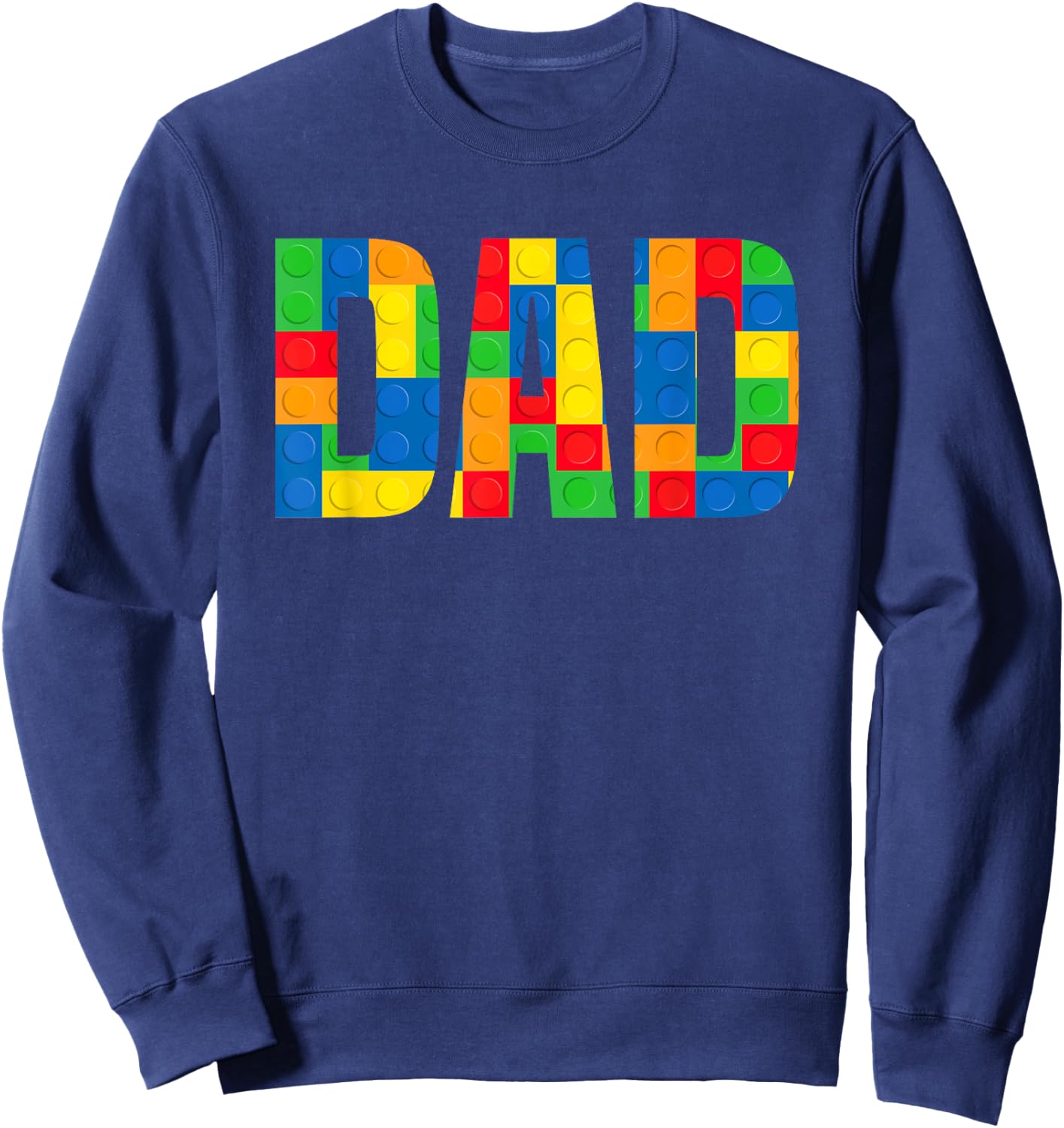 Cool Dad Brick Master Builder Funny Building Blocks Dad Sweatshirt - Sweatshirt | Navy