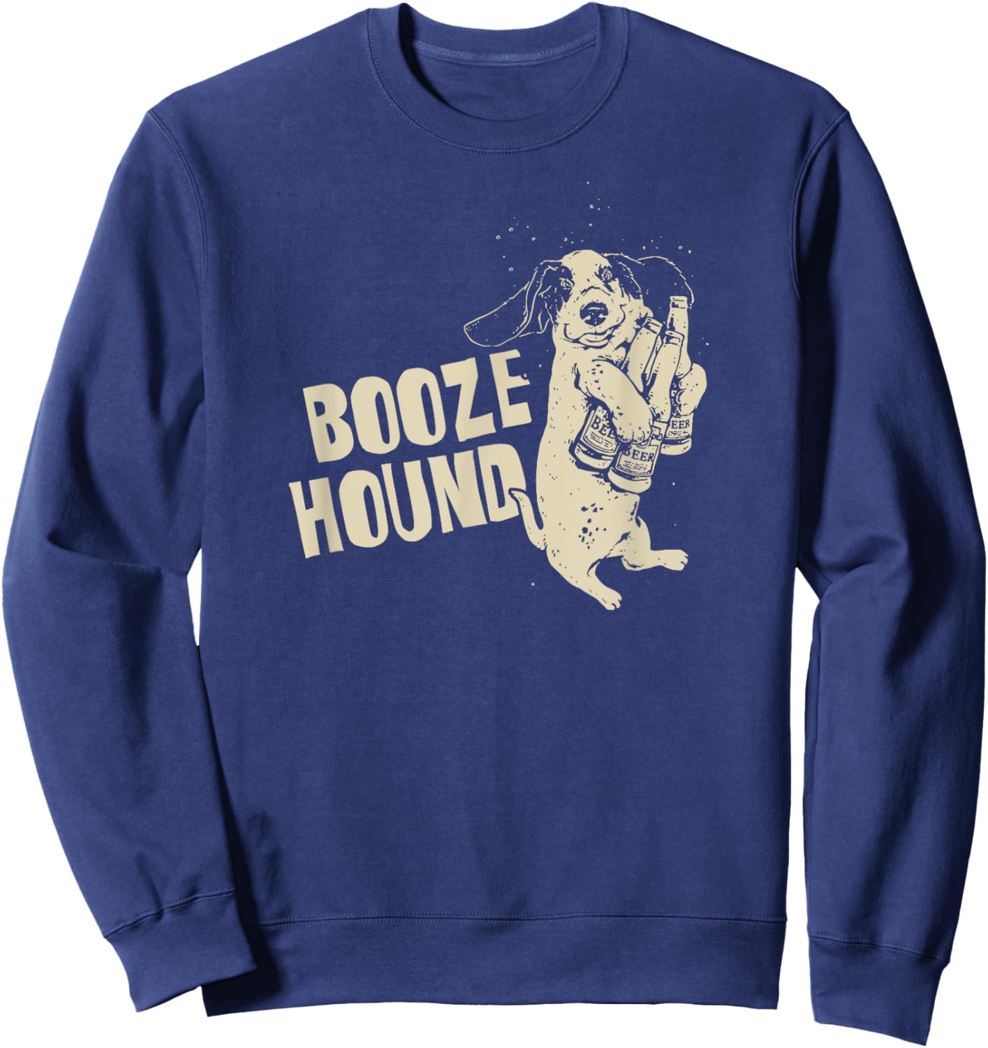 Booze Hound Beer Lover Present Drunk Basset Hound Dog Lover Women Sweatshirt - Sweatshirt | Navy