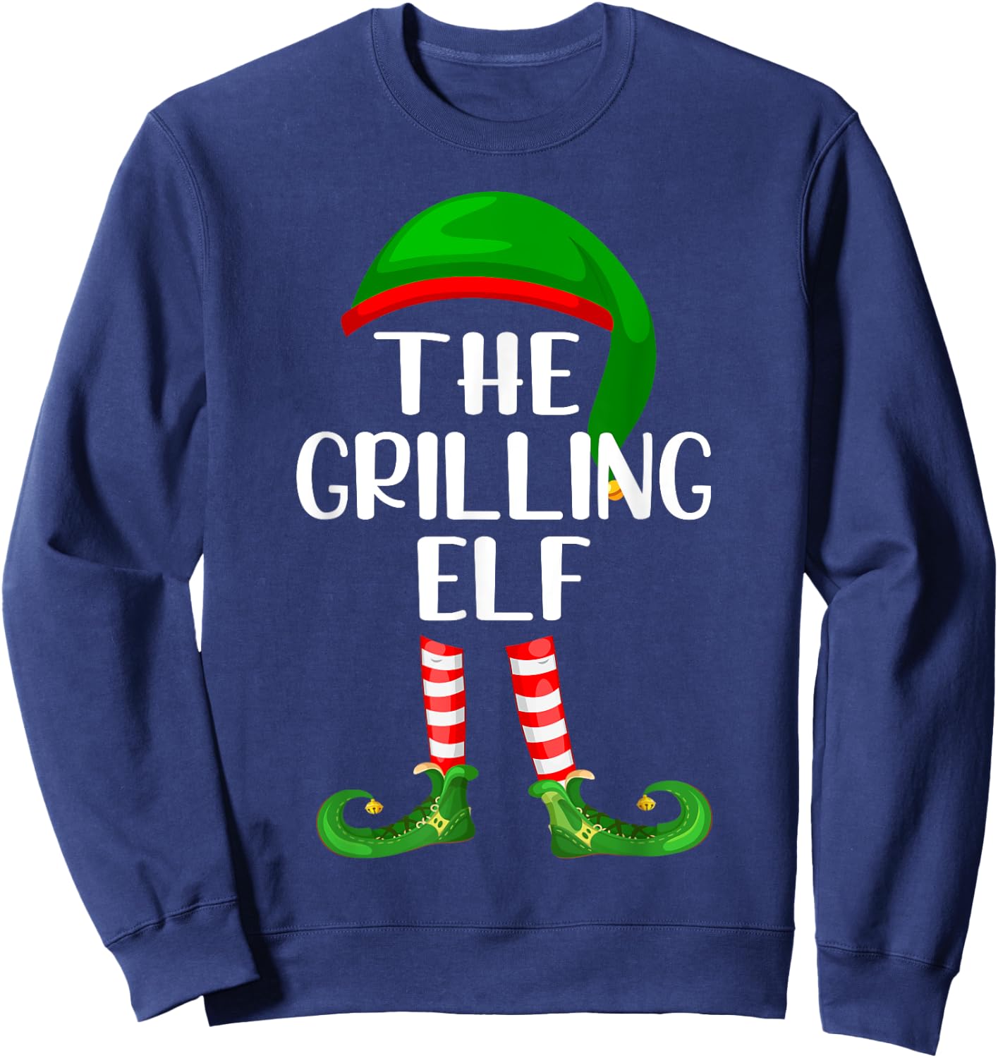 Funny The Grilling Elf Matching Family Christmas Sweatshirt - Sweatshirt | Navy