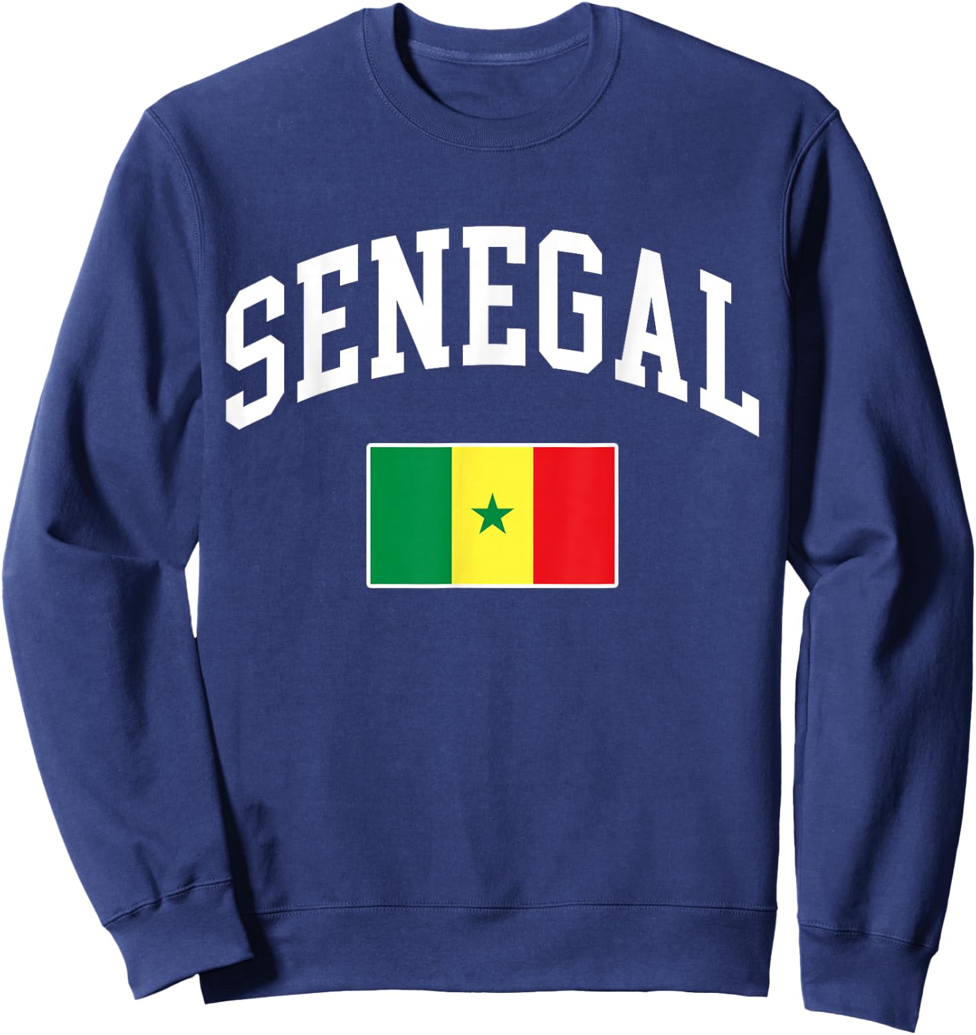 Senegal Senegalese Flag Retro Vintage Classic Graphic Sweatshirt - Sweatshirt | Navy