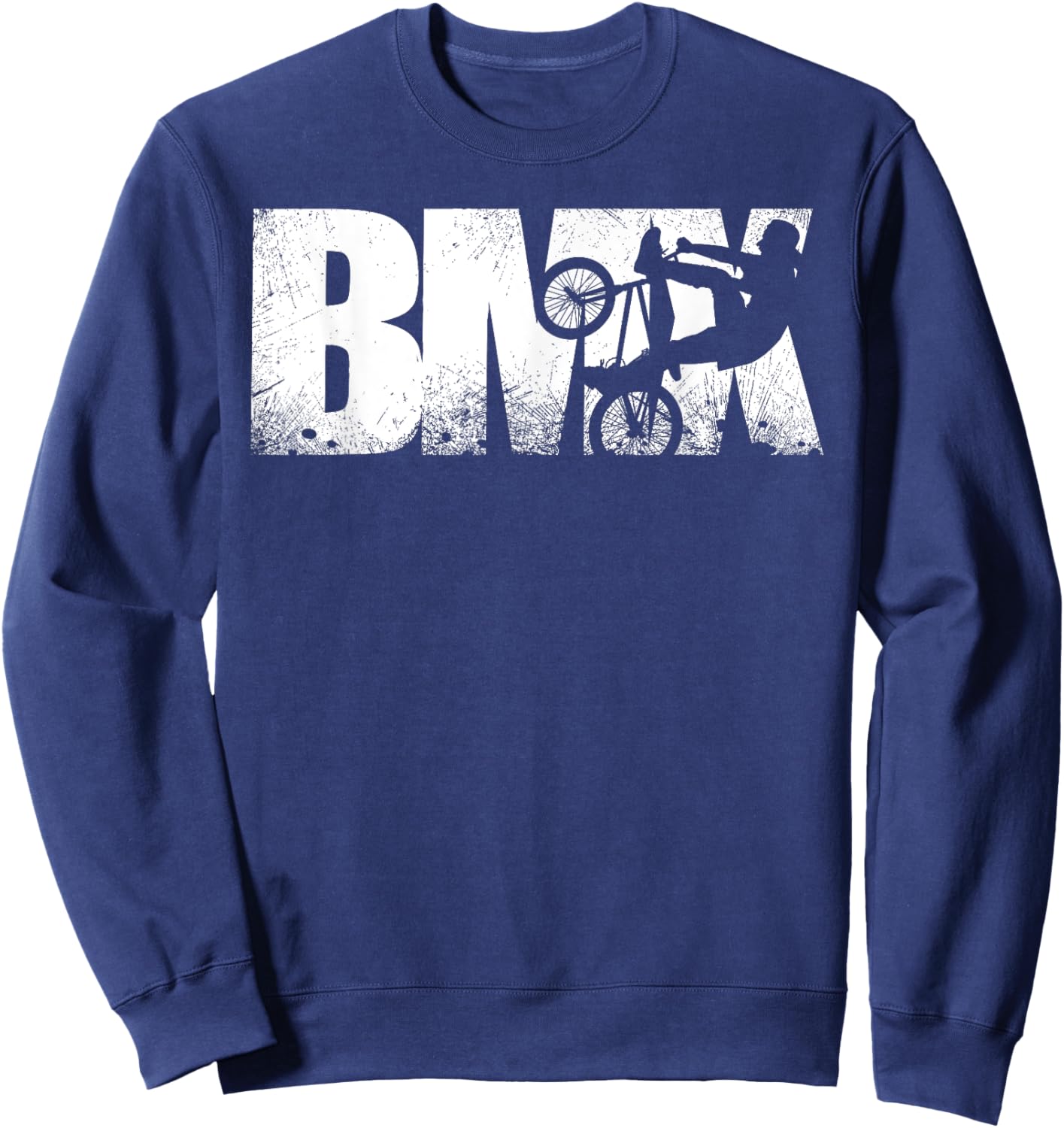 Cool Distressed BMX Funny Bike Rider Gift Women Kids Sweatshirt - Sweatshirt | Navy
