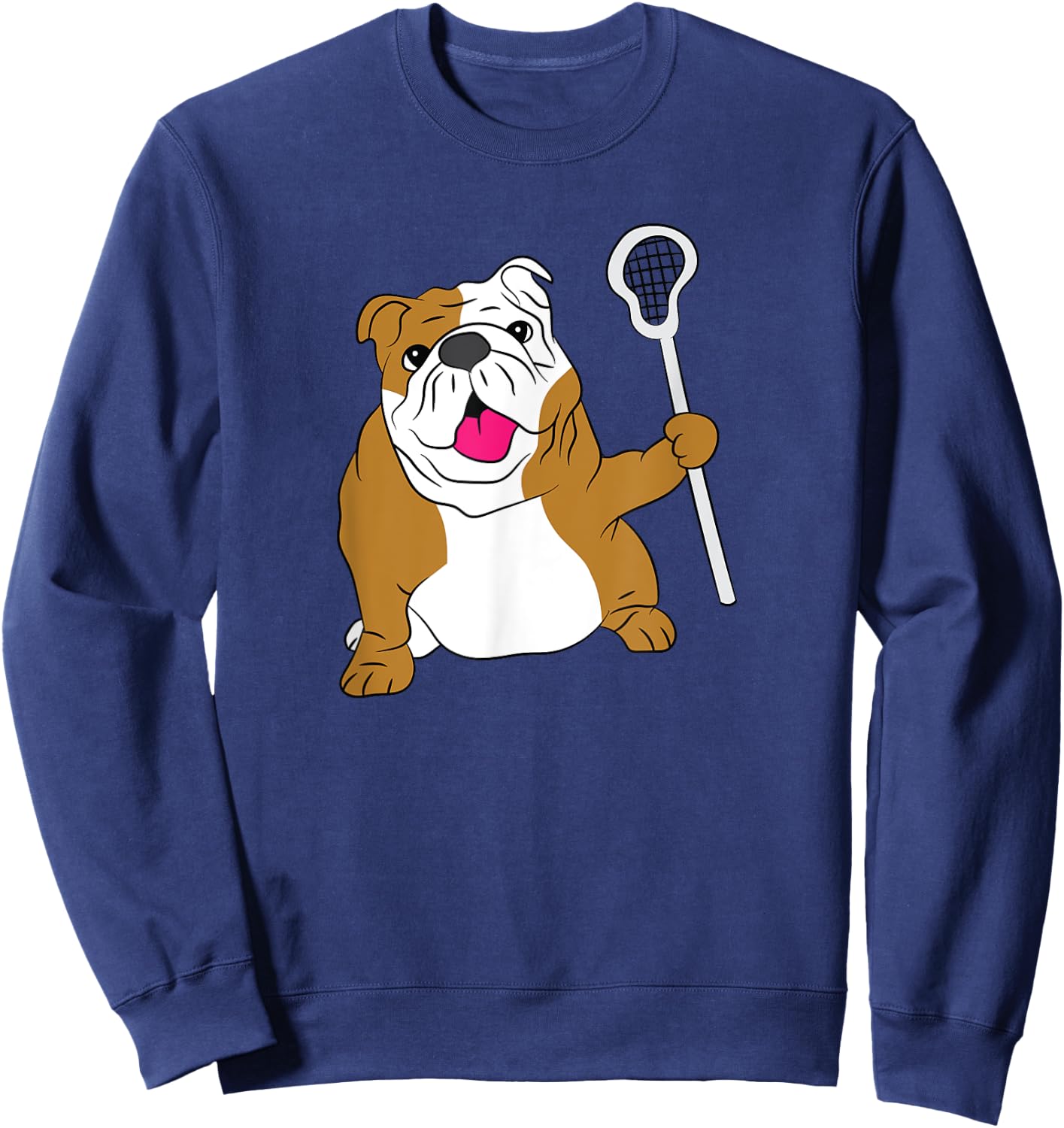 Bulldog Dog Lacrosse Design LAX Dad Sweatshirt - Sweatshirt | Navy