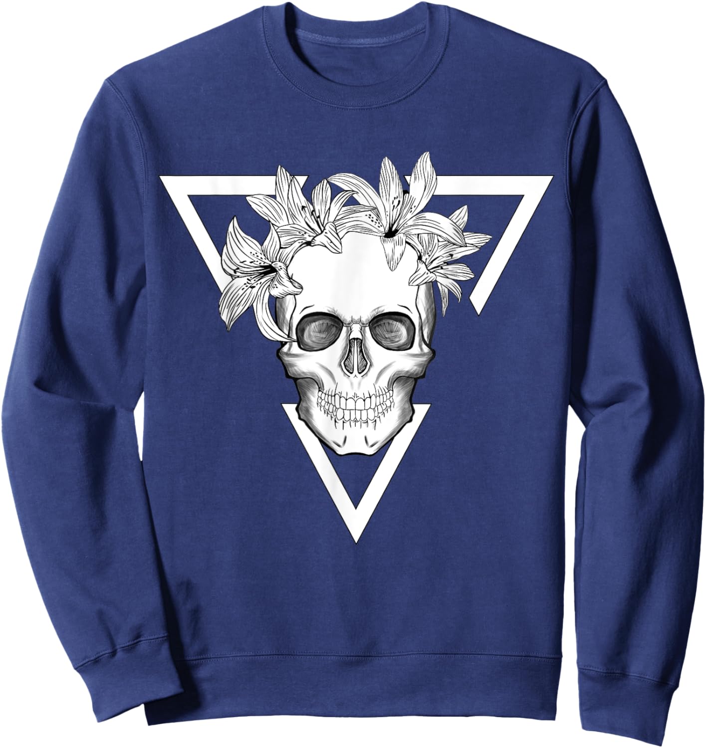Fashion Skull Graphic Sweatshirt - Sweatshirt | Navy