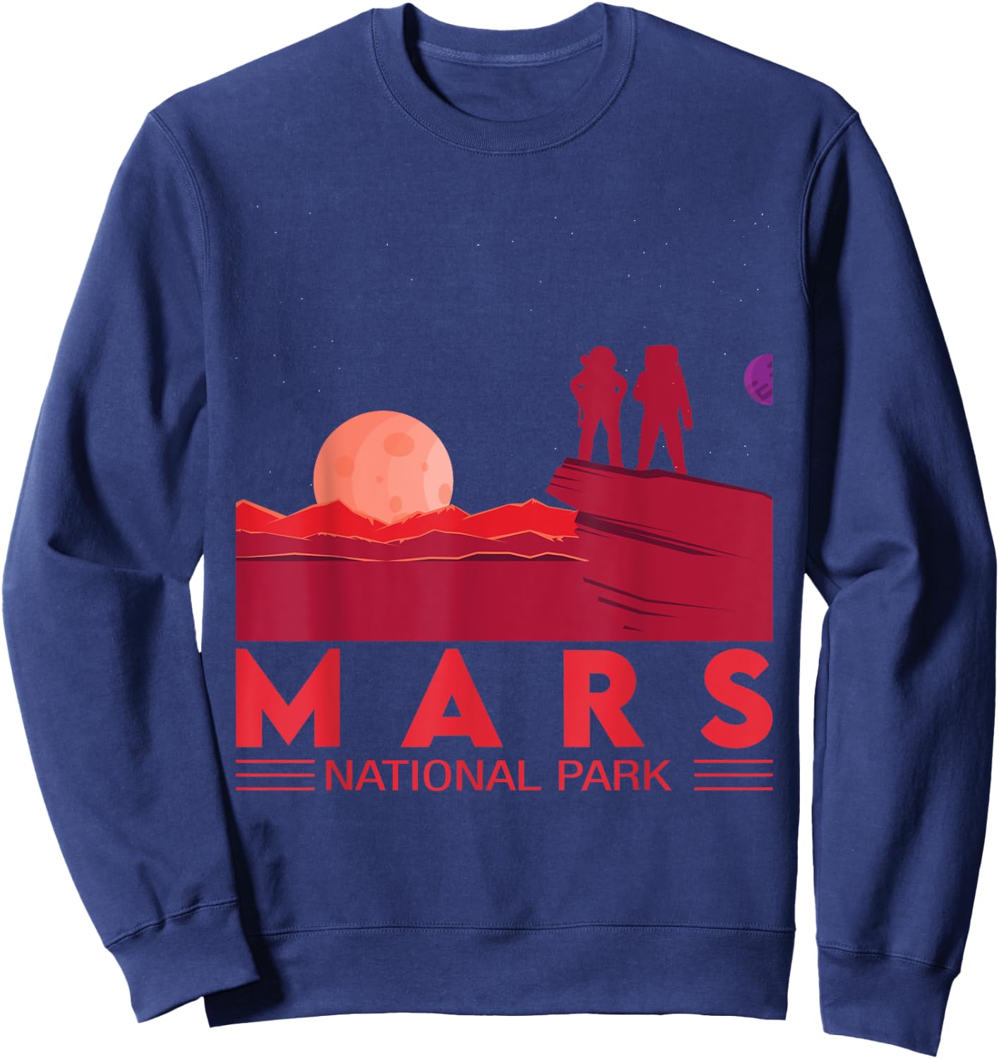 Red Planet | Space National Park - Funny Mars Sweatshirt - Sweatshirt | Navy