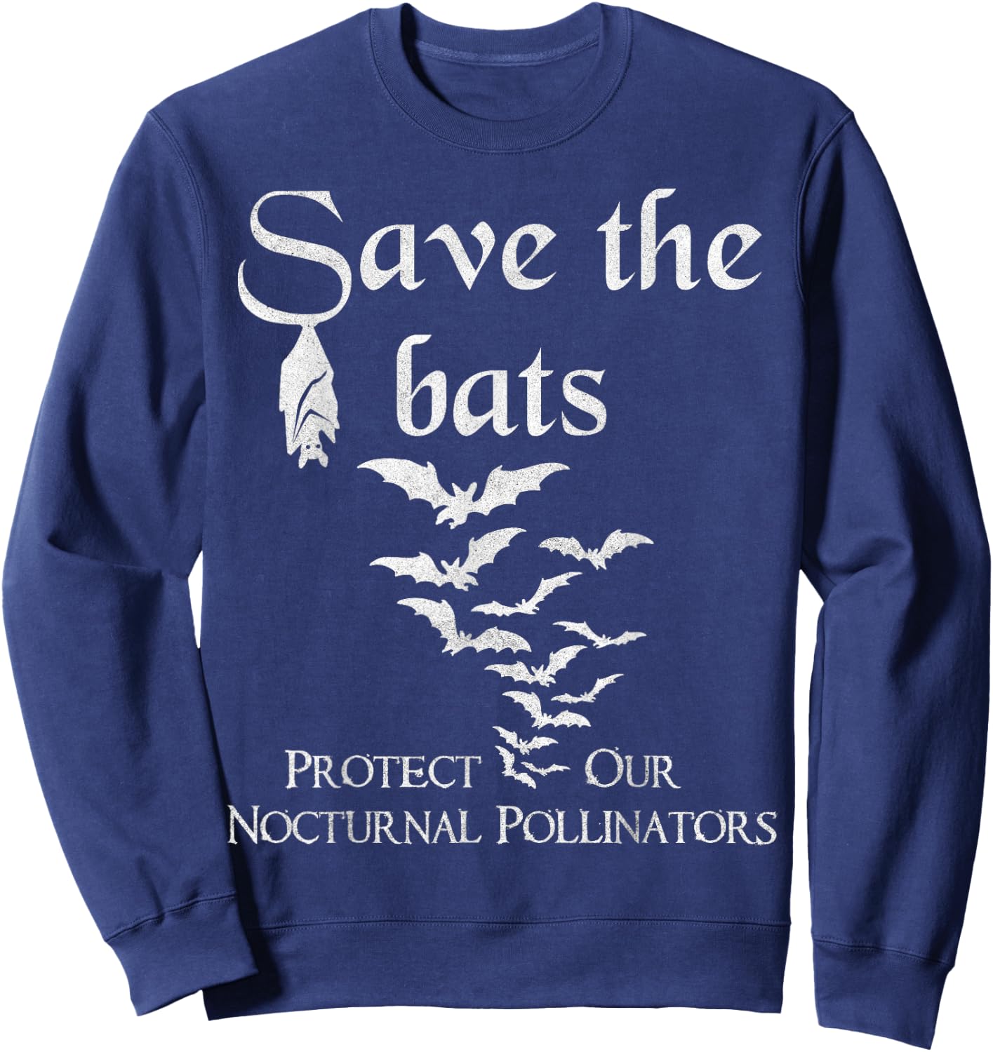 Bat biology Save the bats Protect our nocturnal pollinators Sweatshirt - Sweatshirt | Navy