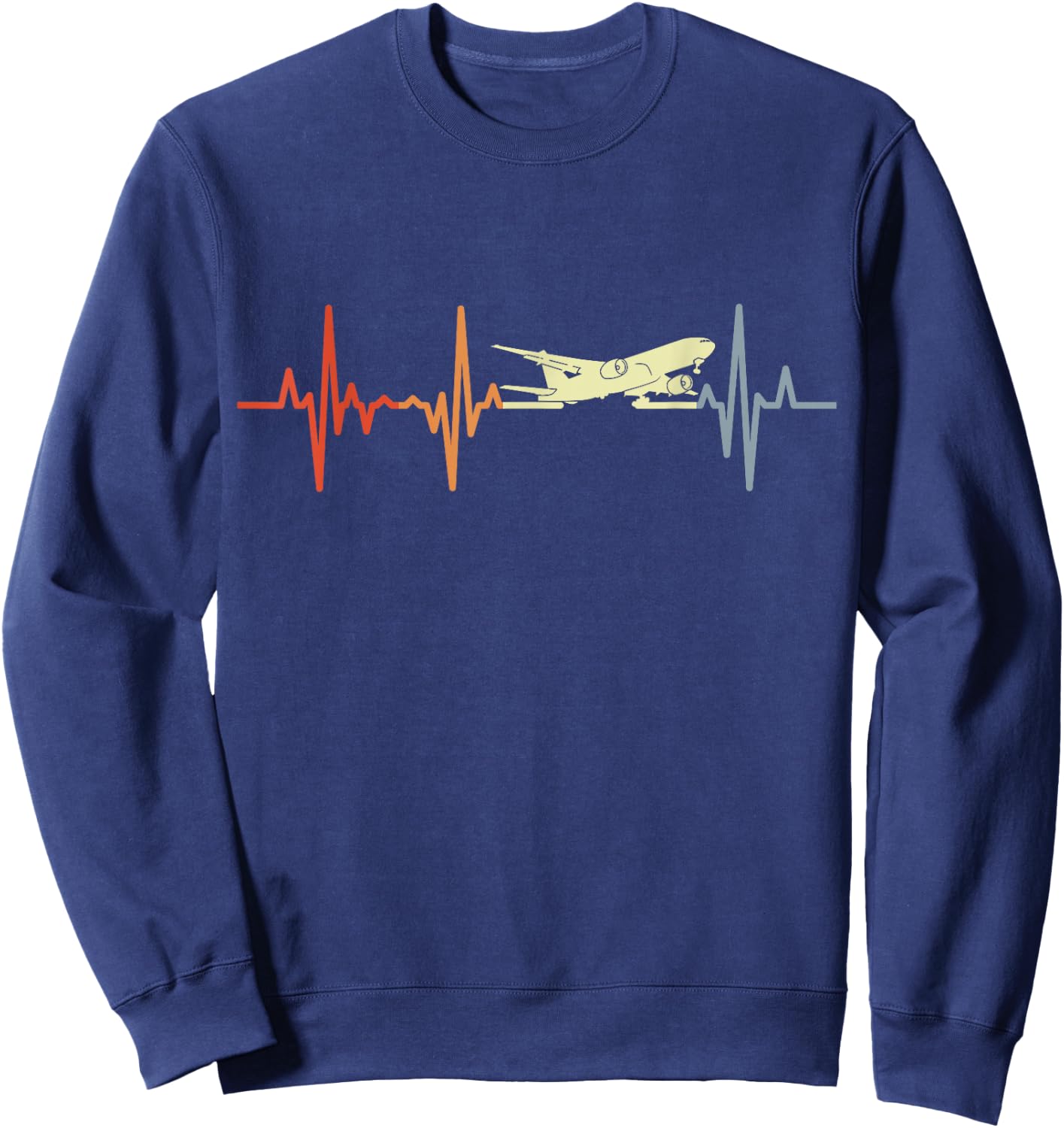 Vintage Airplanes Heartline Aviation Lover Sweatshirt - Sweatshirt | Navy