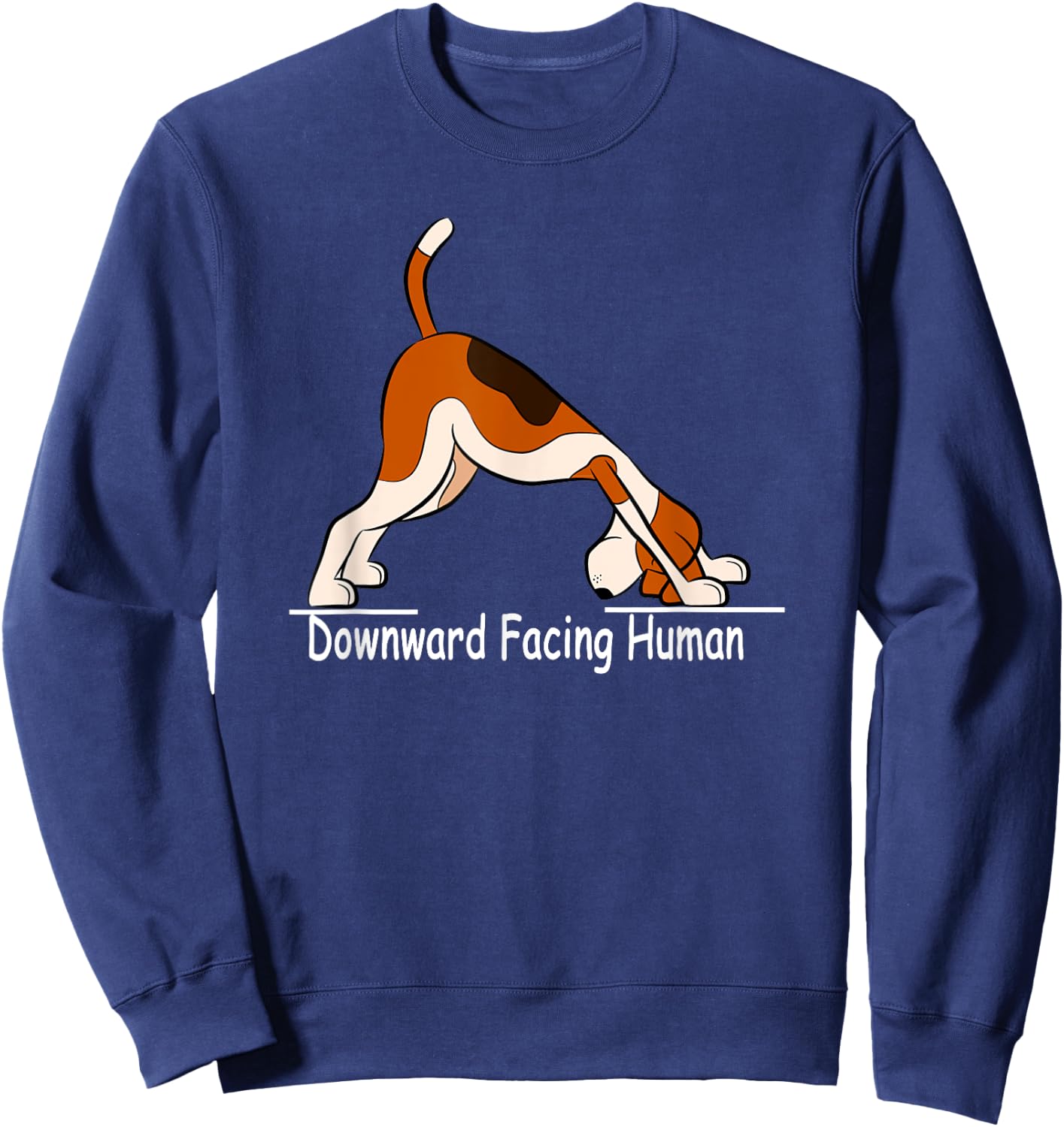 Downward Facing Human | Funny Yoga Sweatshirt - Sweatshirt | Navy