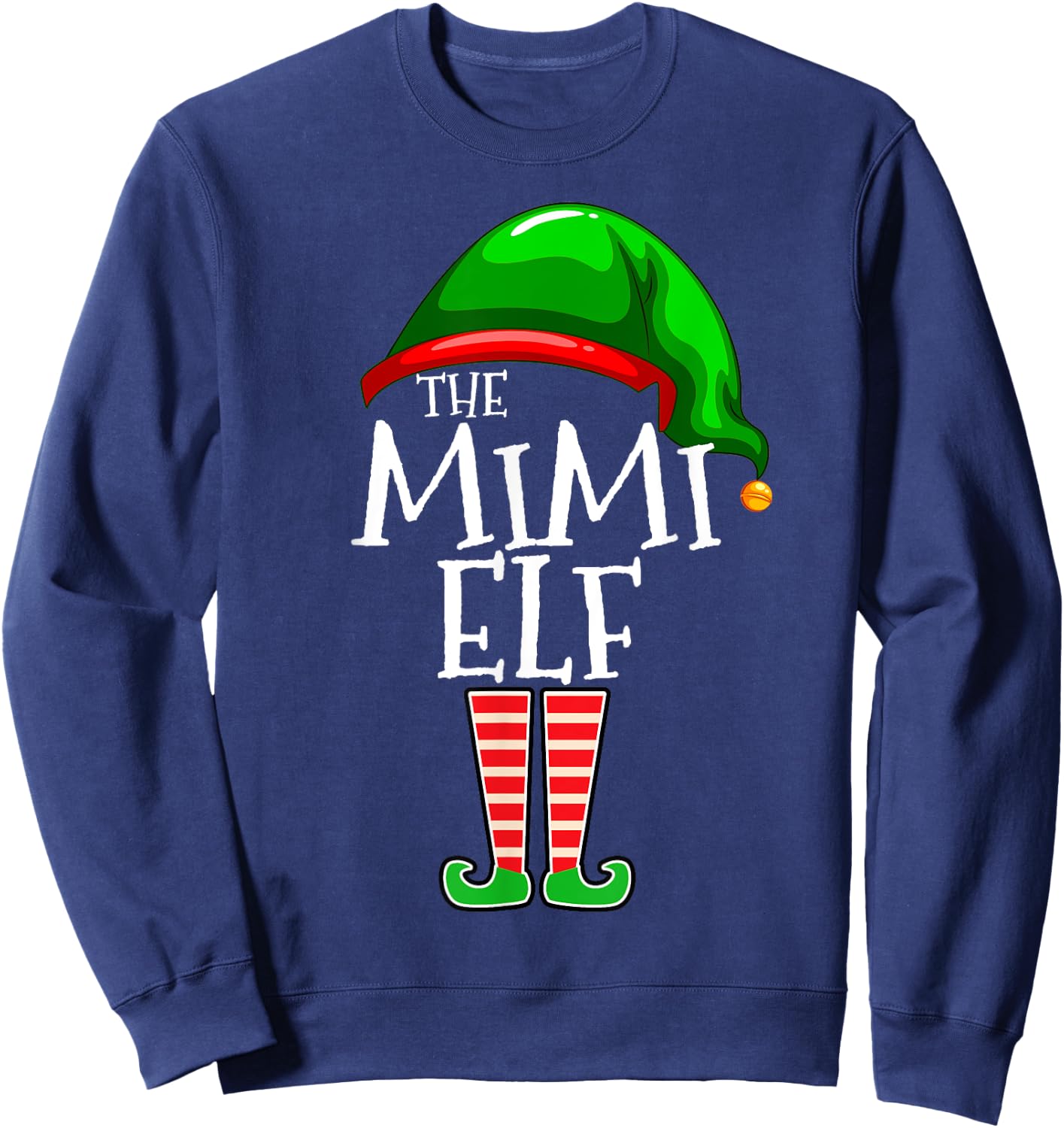 Mimi Elf Family Matching Group Christmas Gift Grandma Funny Sweatshirt - Sweatshirt | Navy
