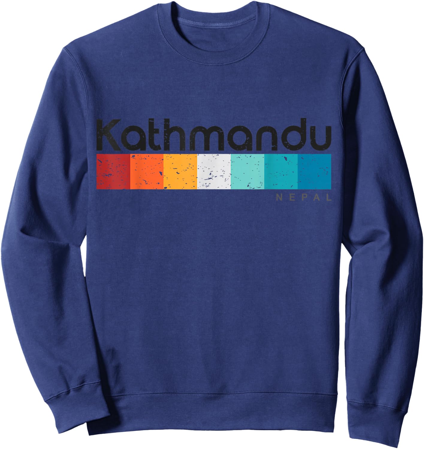 Kathmandu Nepal Retro style Vintage Design Sweatshirt - Sweatshirt | Navy