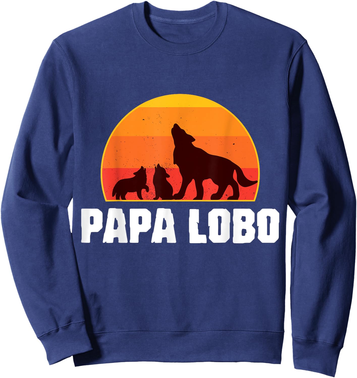 Spanish Wolf Dad - Papa Lobo - Father of Twins Sweatshirt - Sweatshirt | Navy