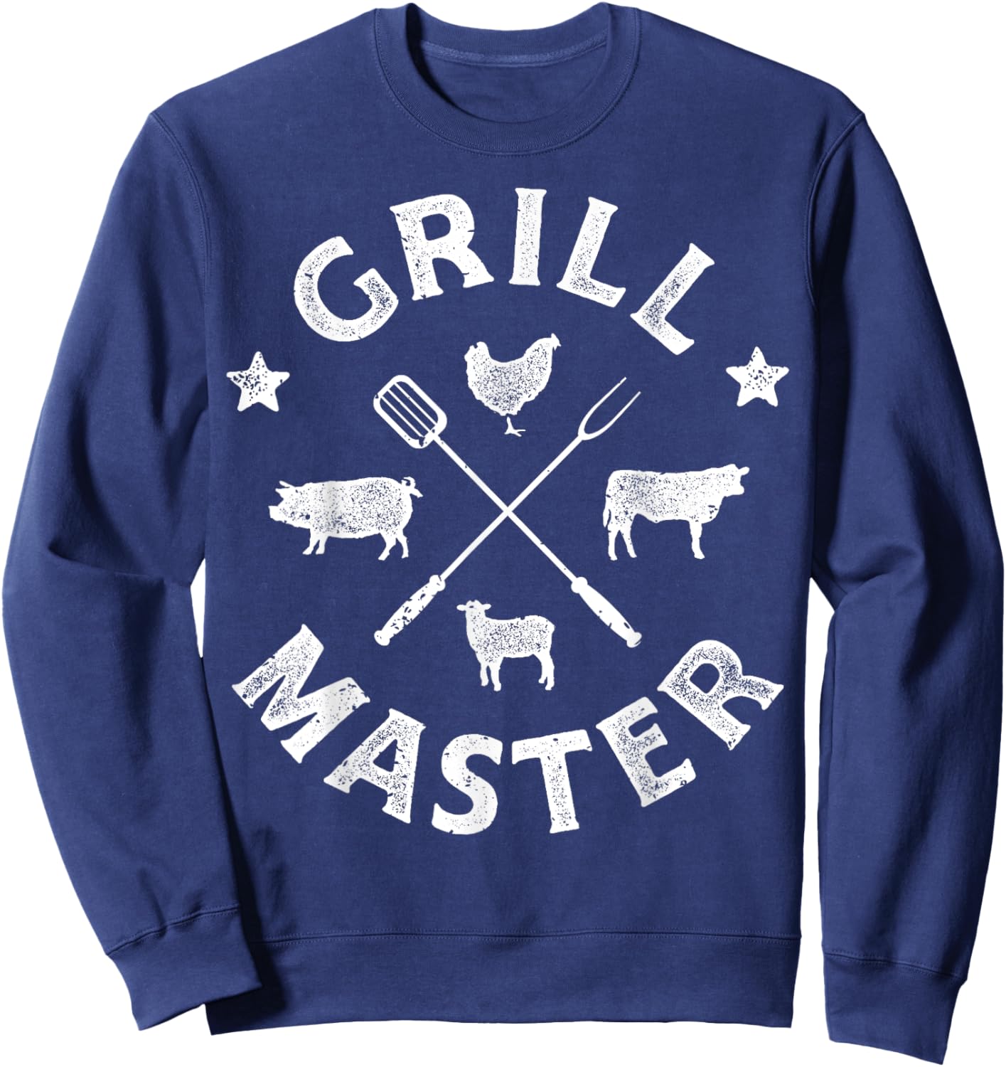 Grill Master Funny Pork BBQ Barbecue Grillmaster Men Women Sweatshirt - Sweatshirt | Navy