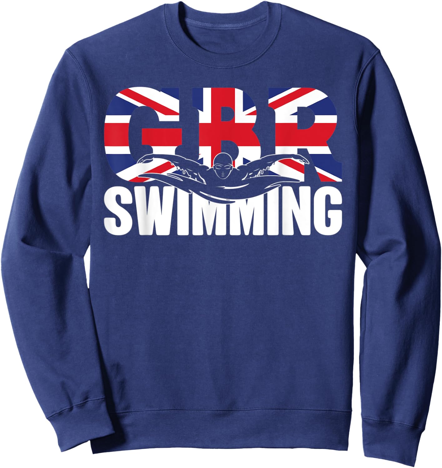 Swimming - GBR Britisch Union Flag - Water, Swimmer & Swim Sweatshirt - Sweatshirt | Navy