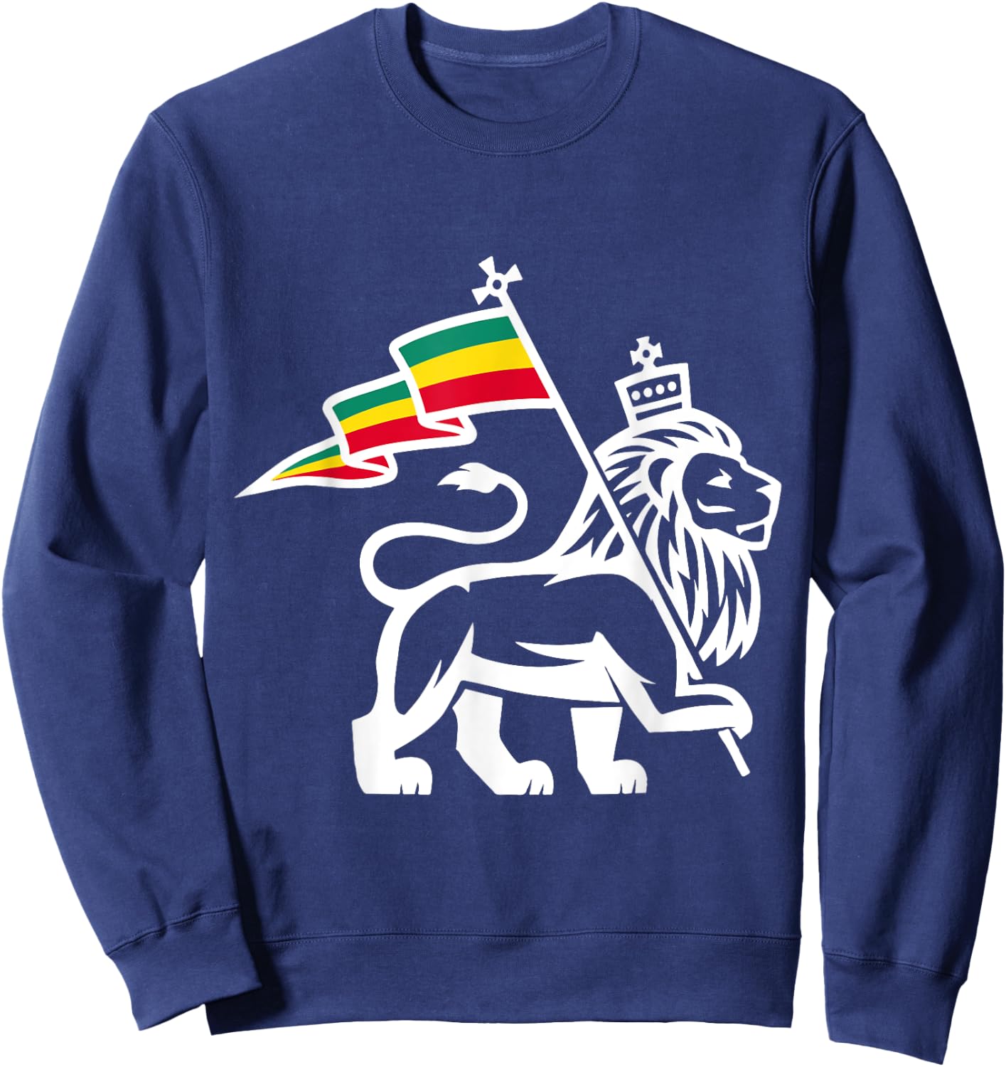 Lion of Judah Judah Rasta Rastafari Reggae Sweatshirt - Sweatshirt | Navy