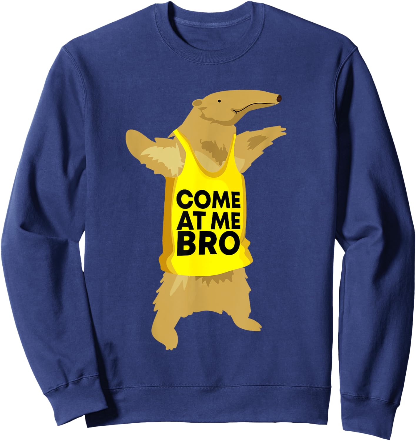 Come At Me Bro Anteater Shirts -Adults Kids Black Cartoon Modern Small Classic Fit Short Sleeve Sweatshirt - Sweatshirt | Navy