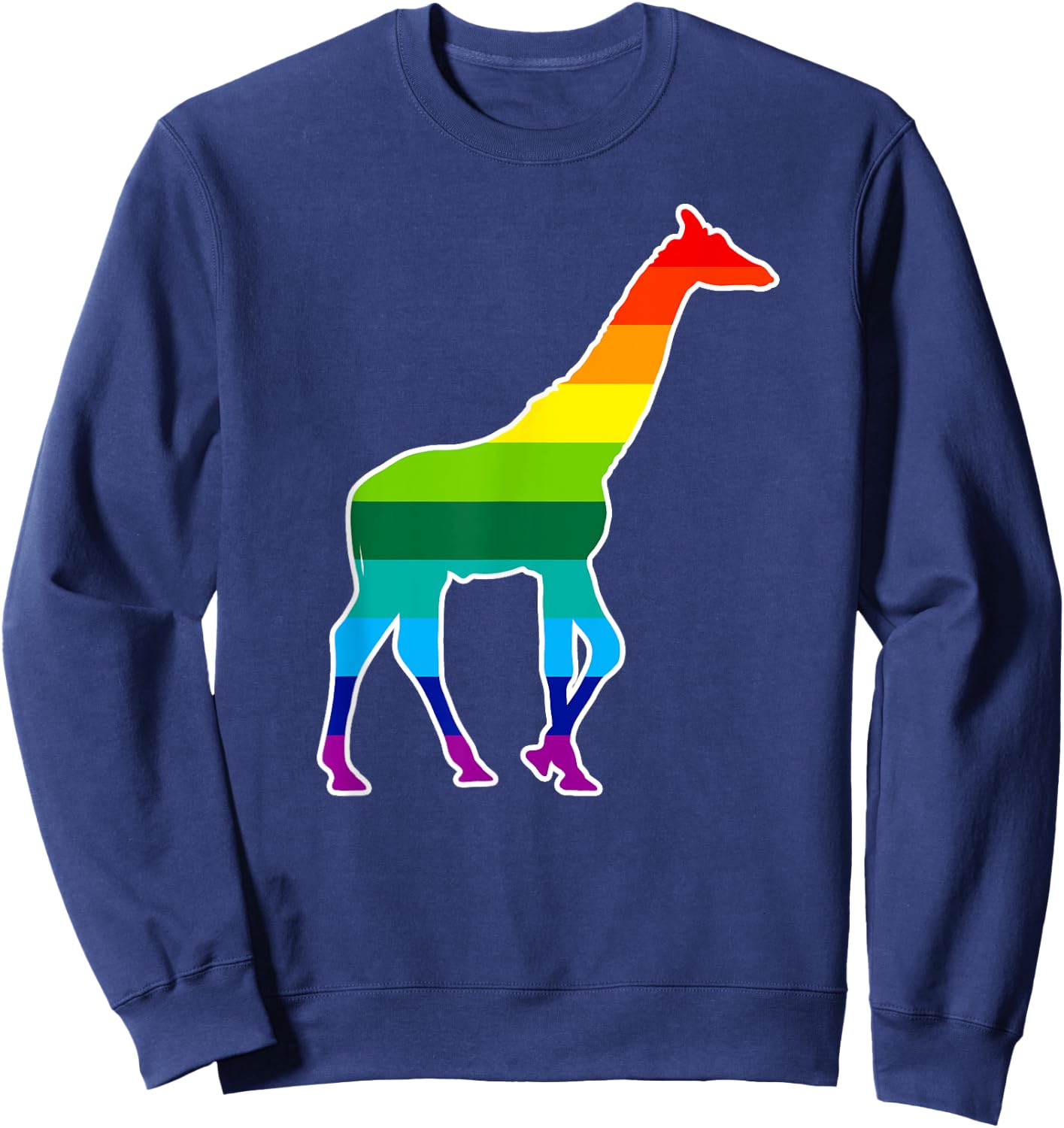 Rainbow Giraffe Shirt - Giraffe Print Shirt Sweatshirt - Sweatshirt | Navy