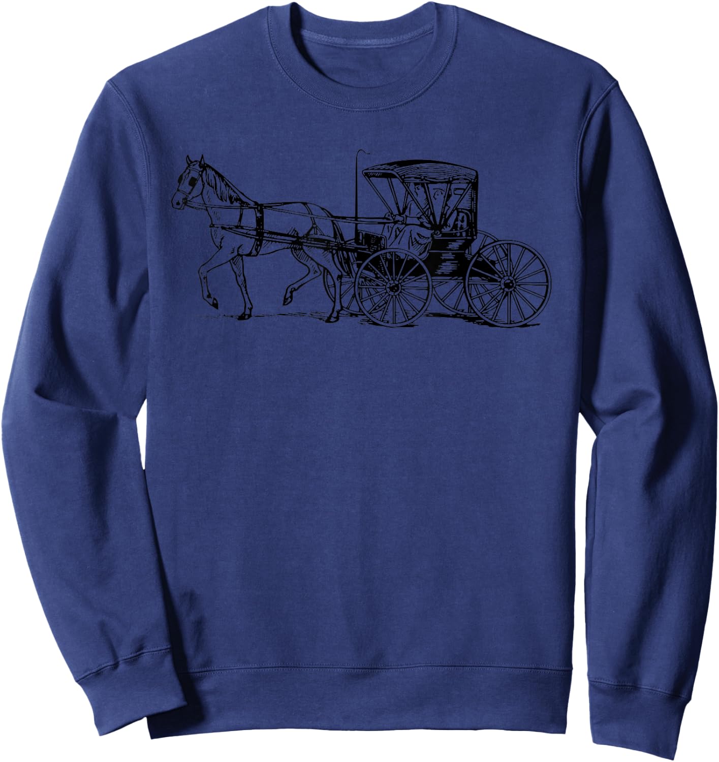 Amish Buggy Horse and Buggy Wagon Sweatshirt - Sweatshirt | Navy