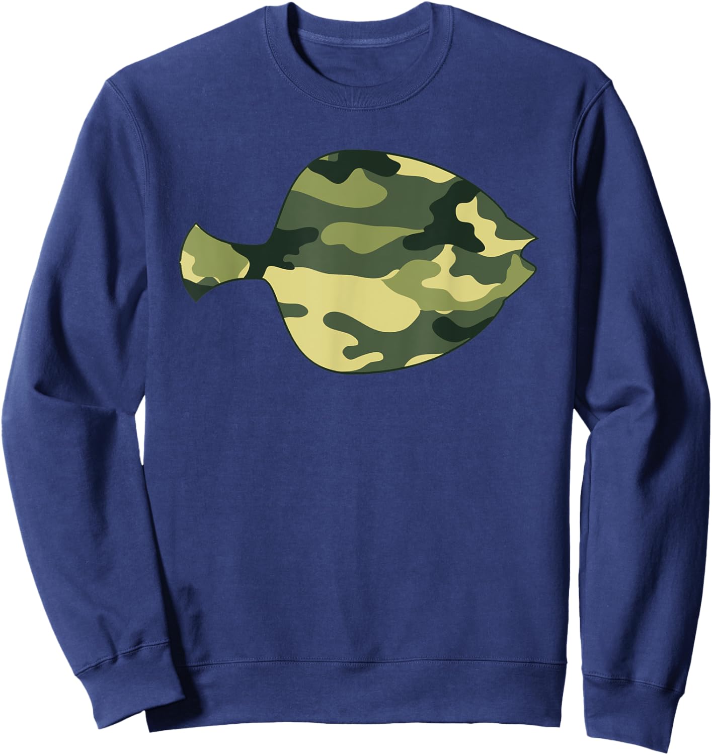 Military Flounder Camo Men Print US Food fish Veteran Gift Sweatshirt - Sweatshirt | Navy