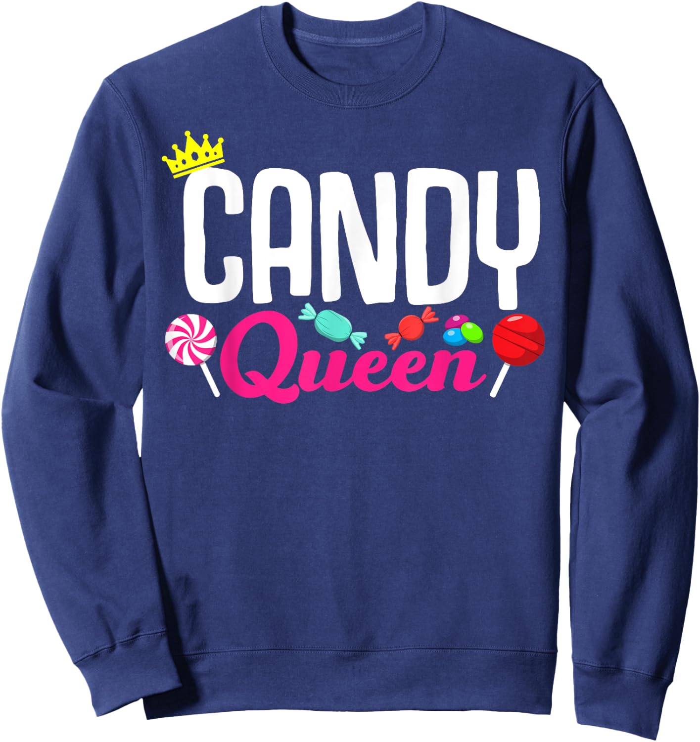 Funny Candy Lover Design Lollipop Women Girls Kids Sweets Sweatshirt - Sweatshirt | Navy