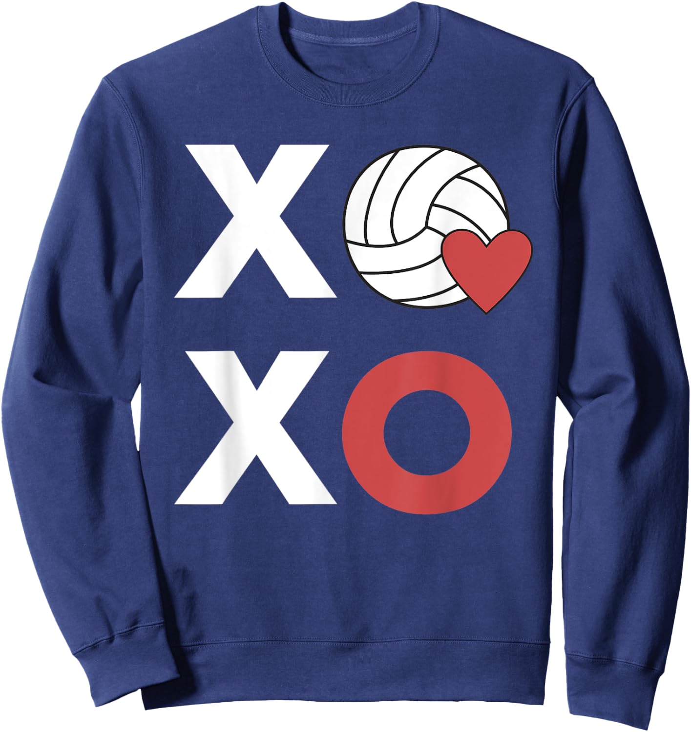 Valentines Day Volleyball Heart XOXO Sweatshirt - Sweatshirt | Navy
